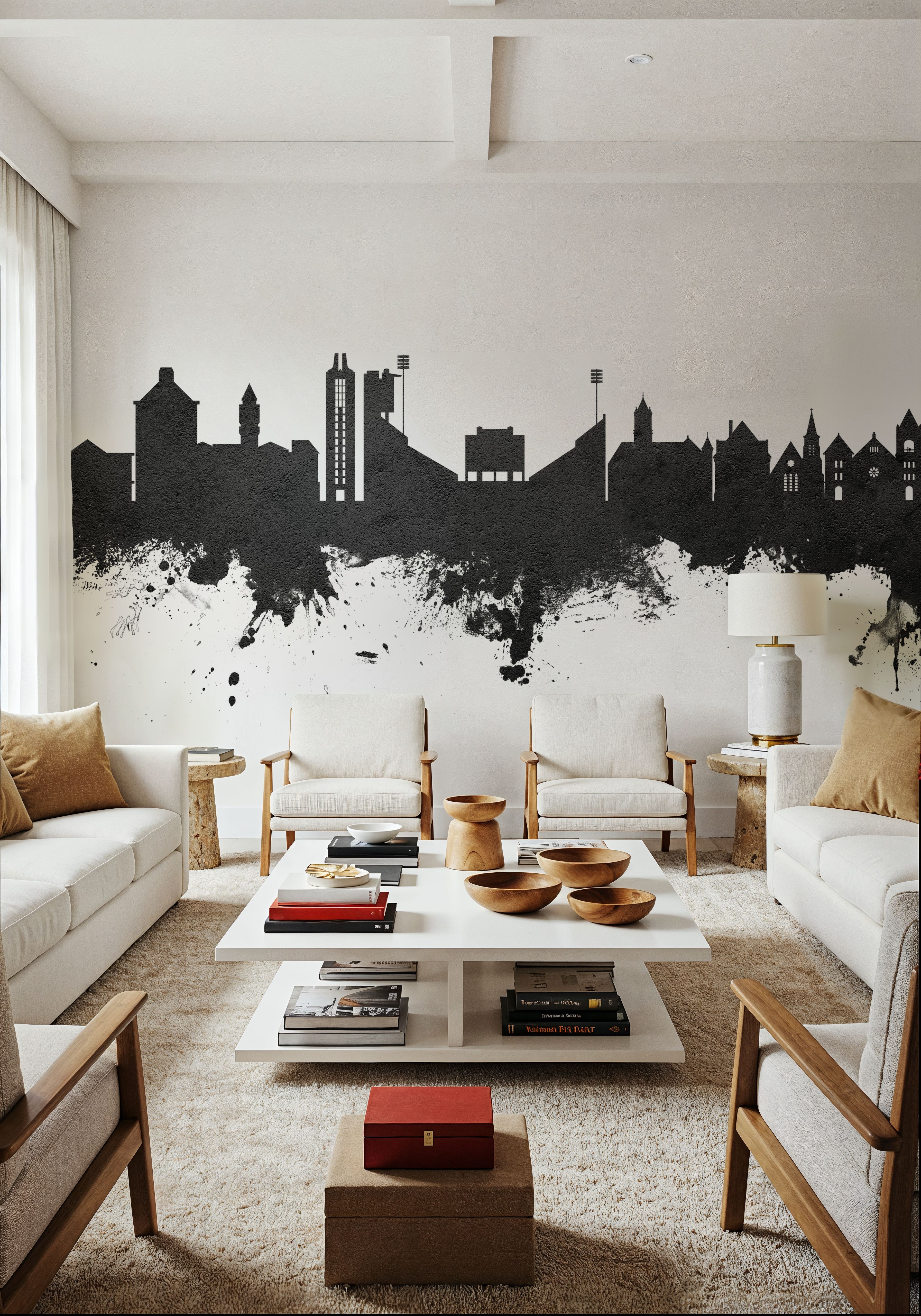 Lawrence Kansas Skyline Black & White