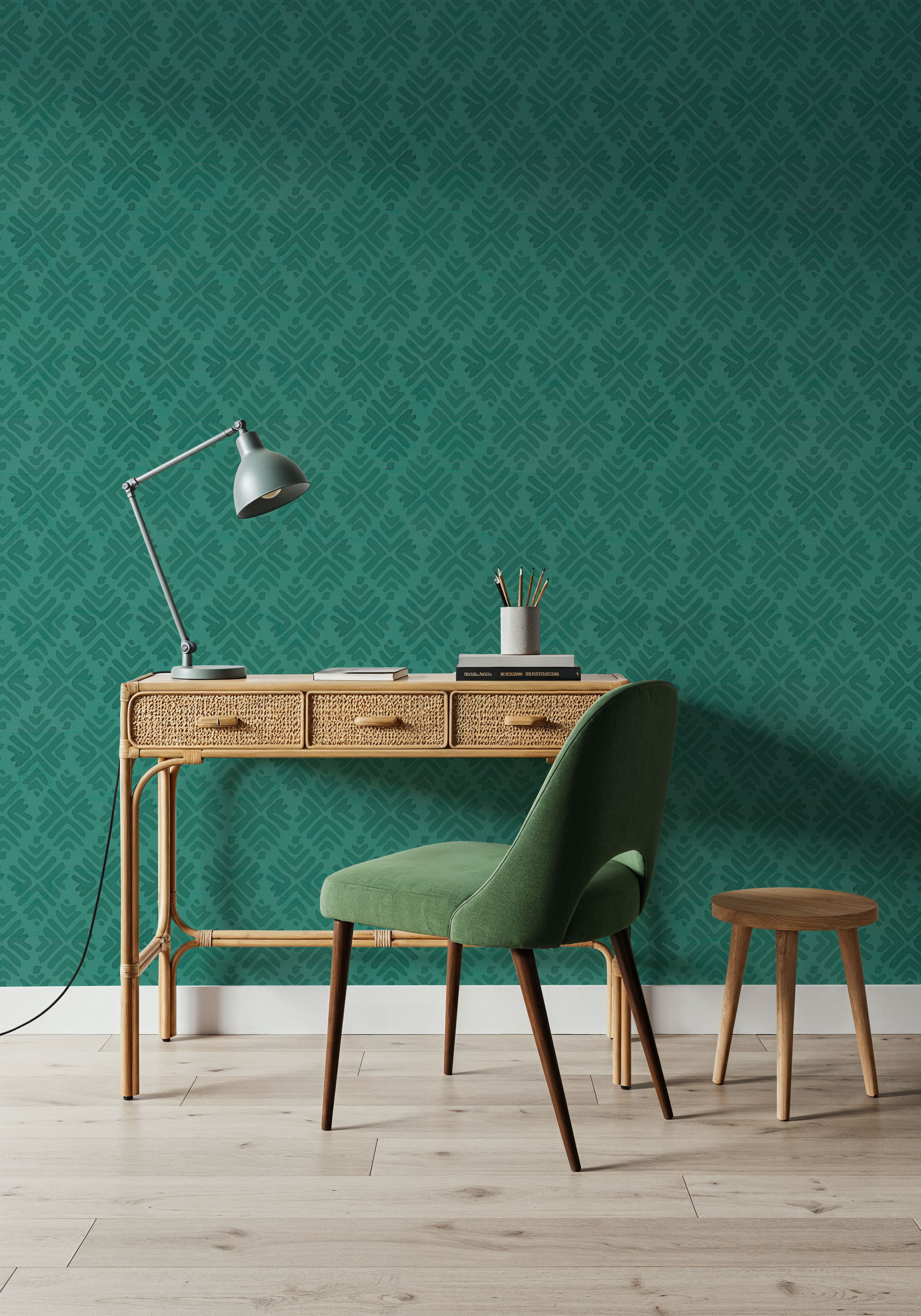 Bohemian Leaves Persian Green