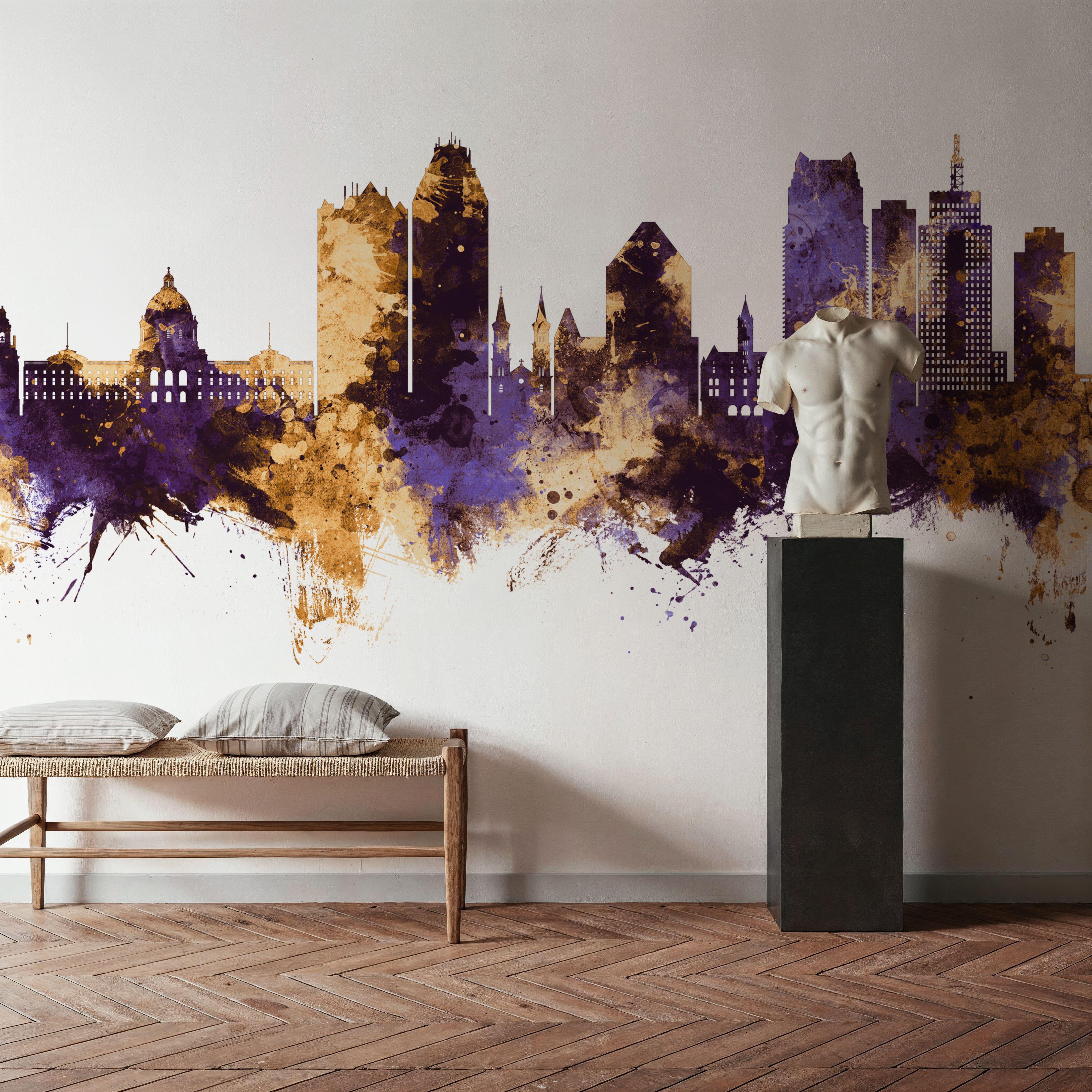 Saint Paul Minnesota Skyline Purple & Gold