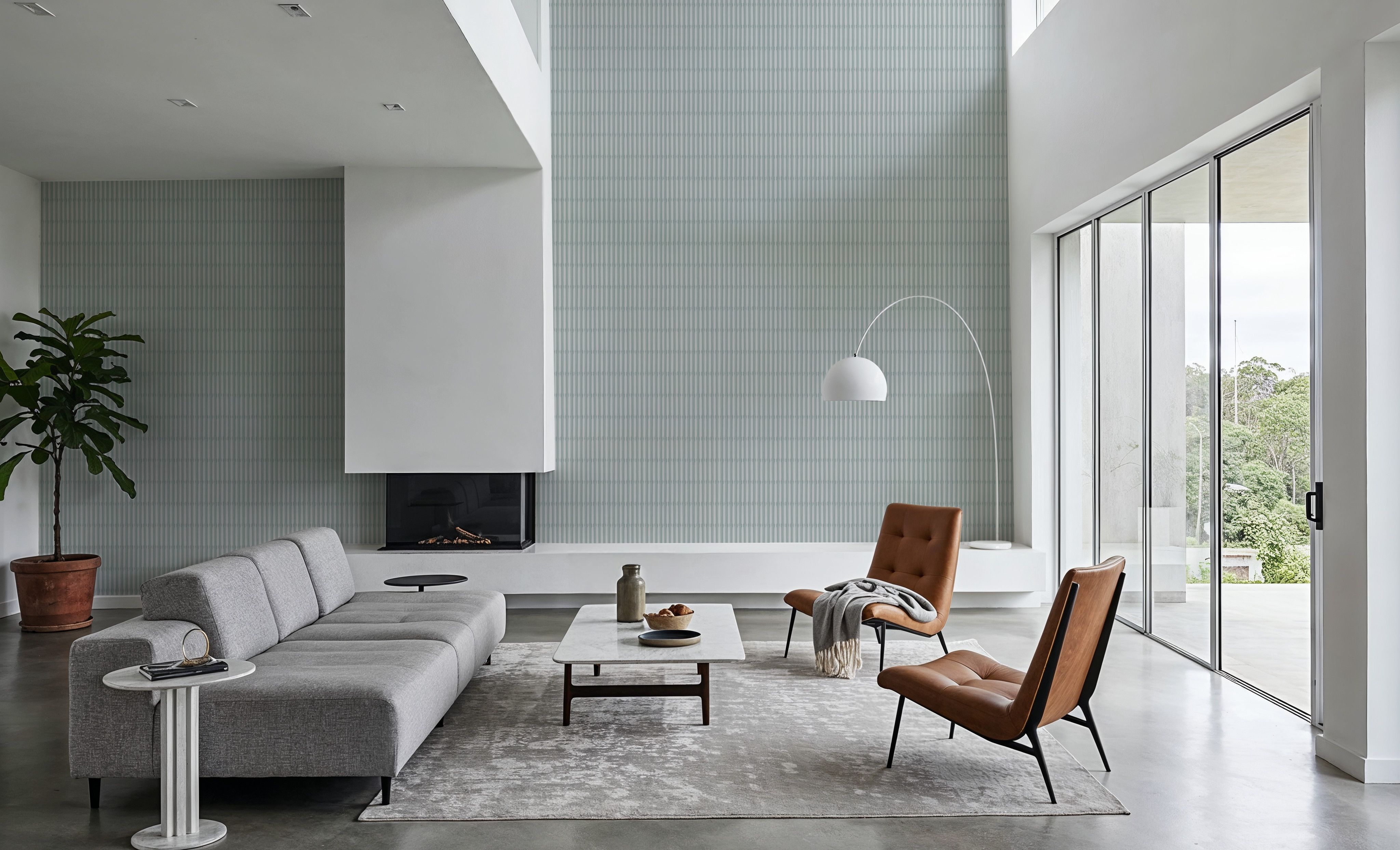 Bamboo Stripes, Duck Egg