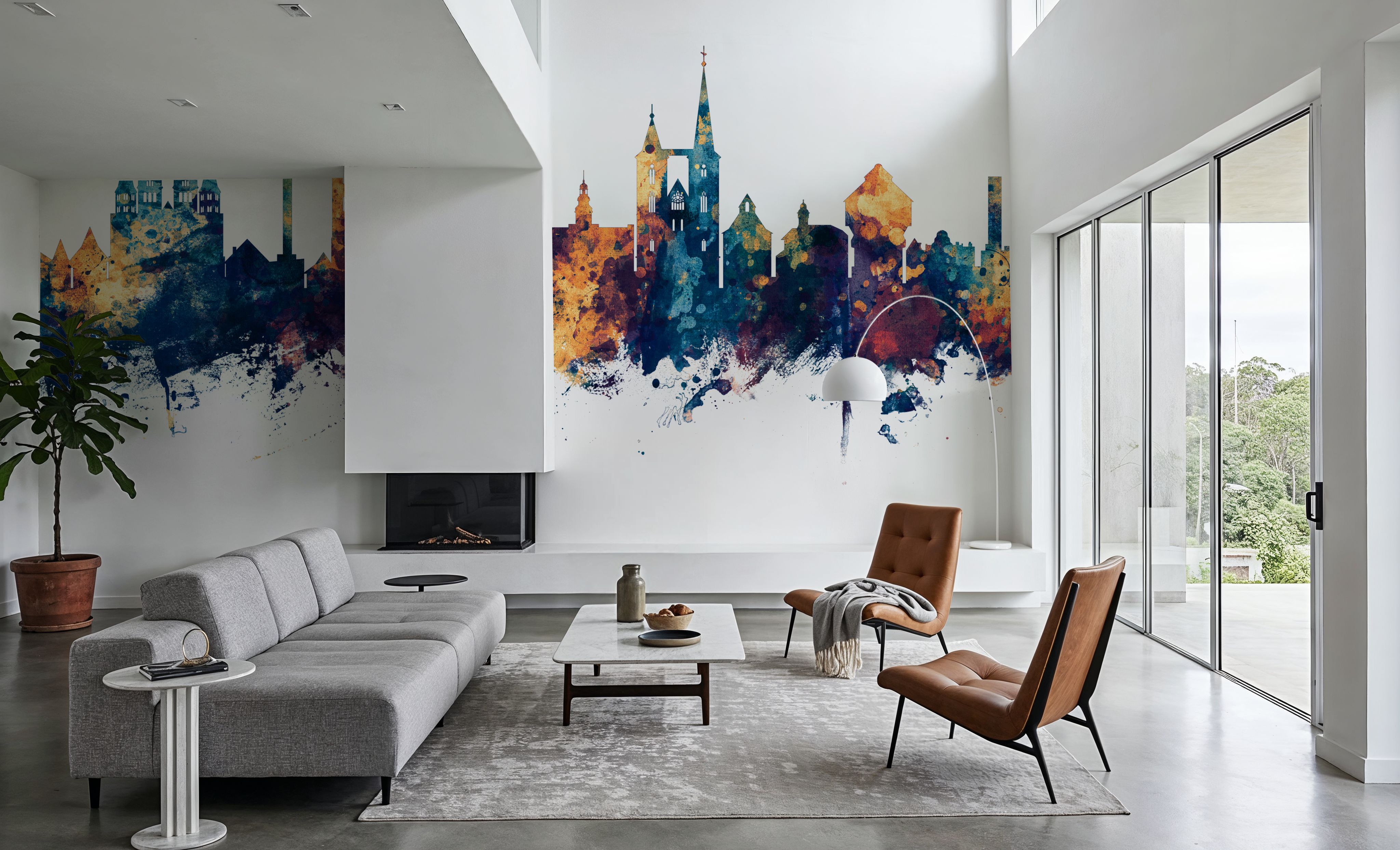 Halberstadt Germany Skyline Blue & Bronze