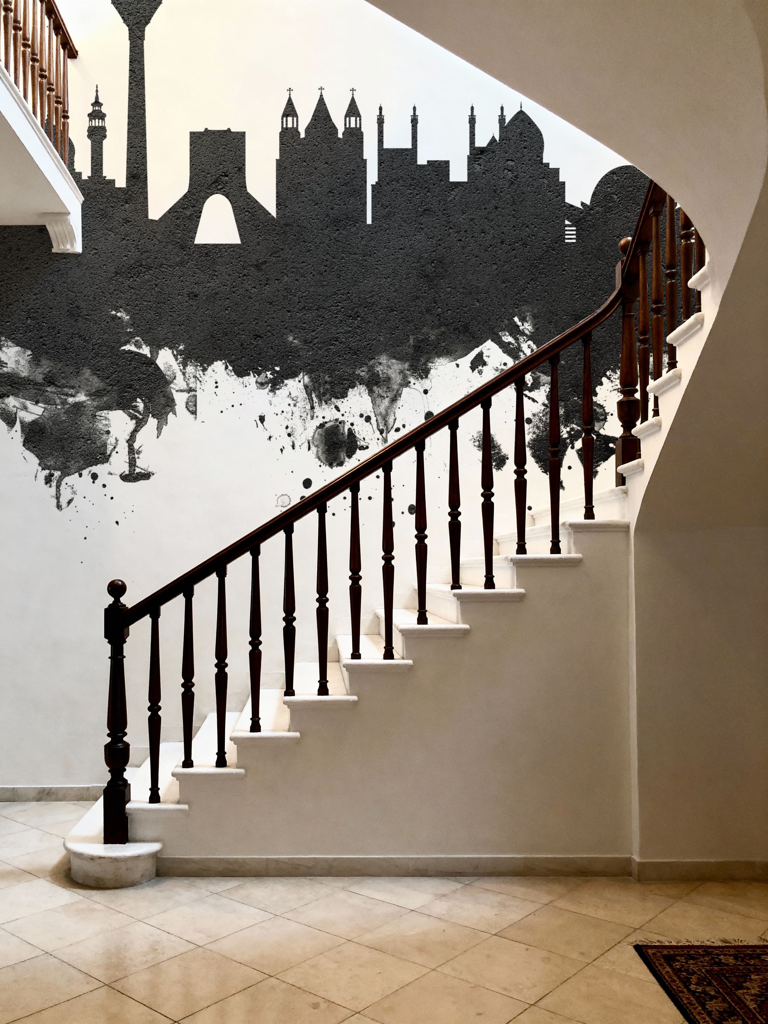 Tehran Iran Skyline Black & White