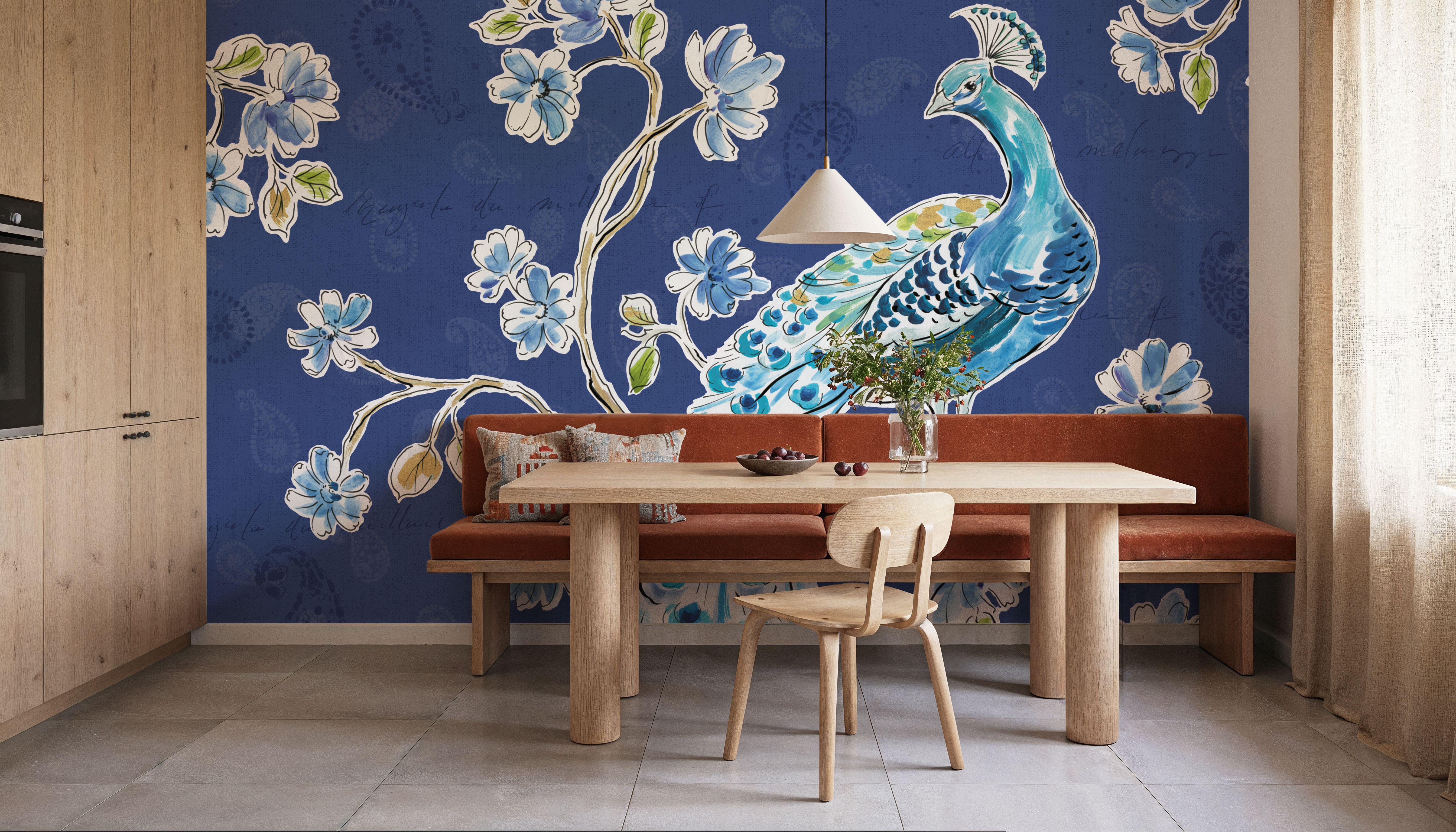 Peacock Allegory II Blue
