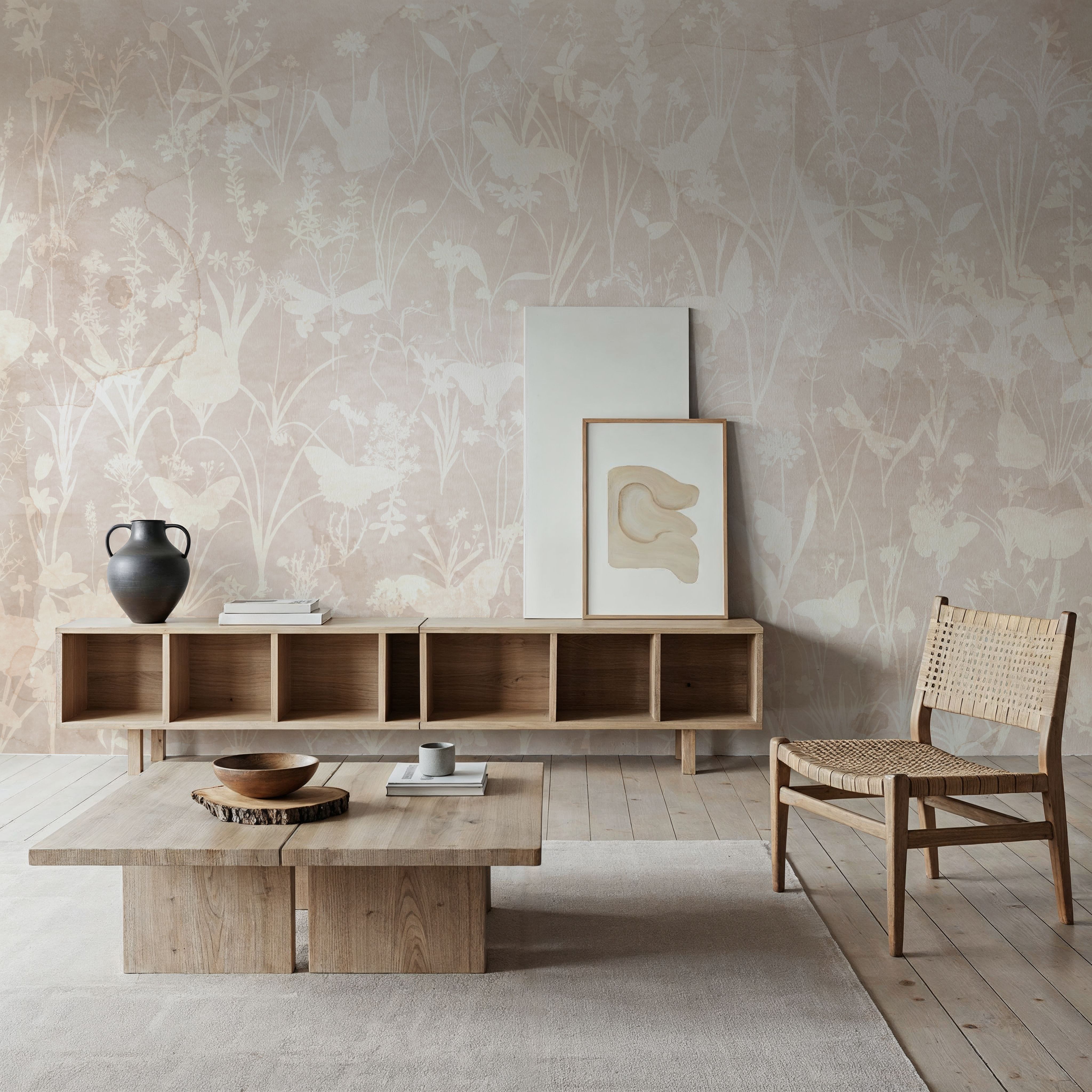 Herbals and Butterflies Double Silhouette Beige