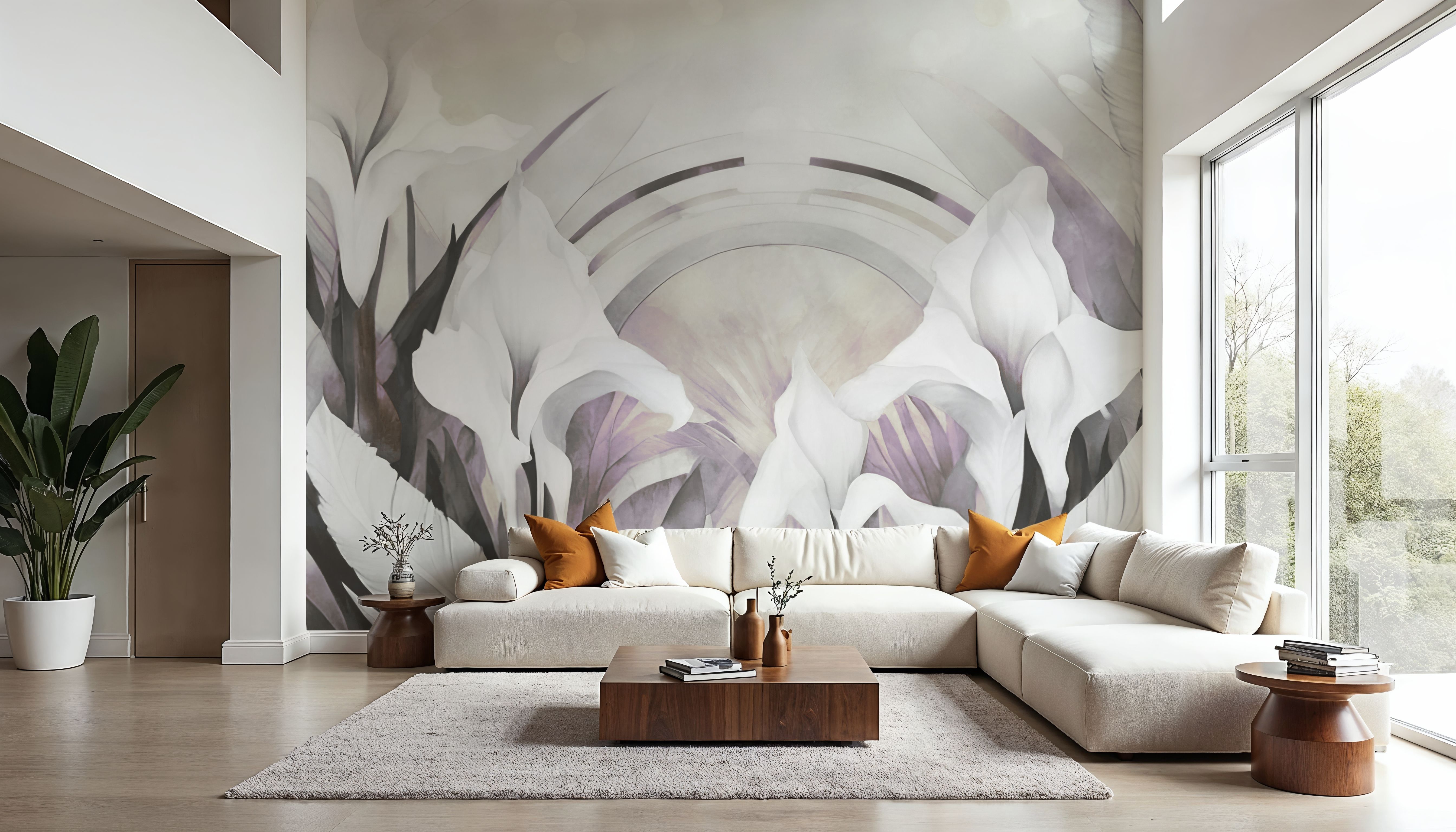 Irises and Feathers Smoke, Papel pintado