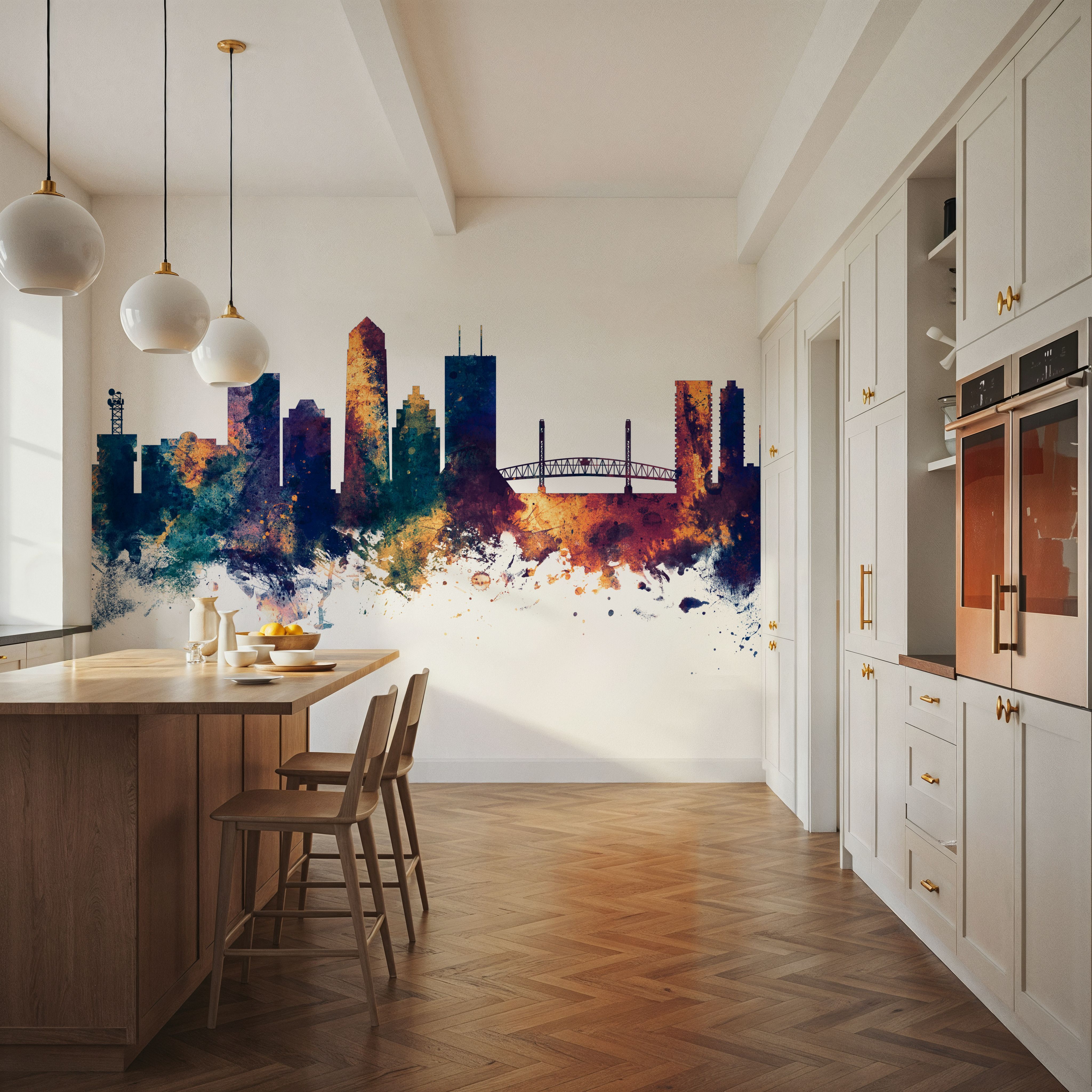 Jacksonville Florida Skyline Blue & Bronze