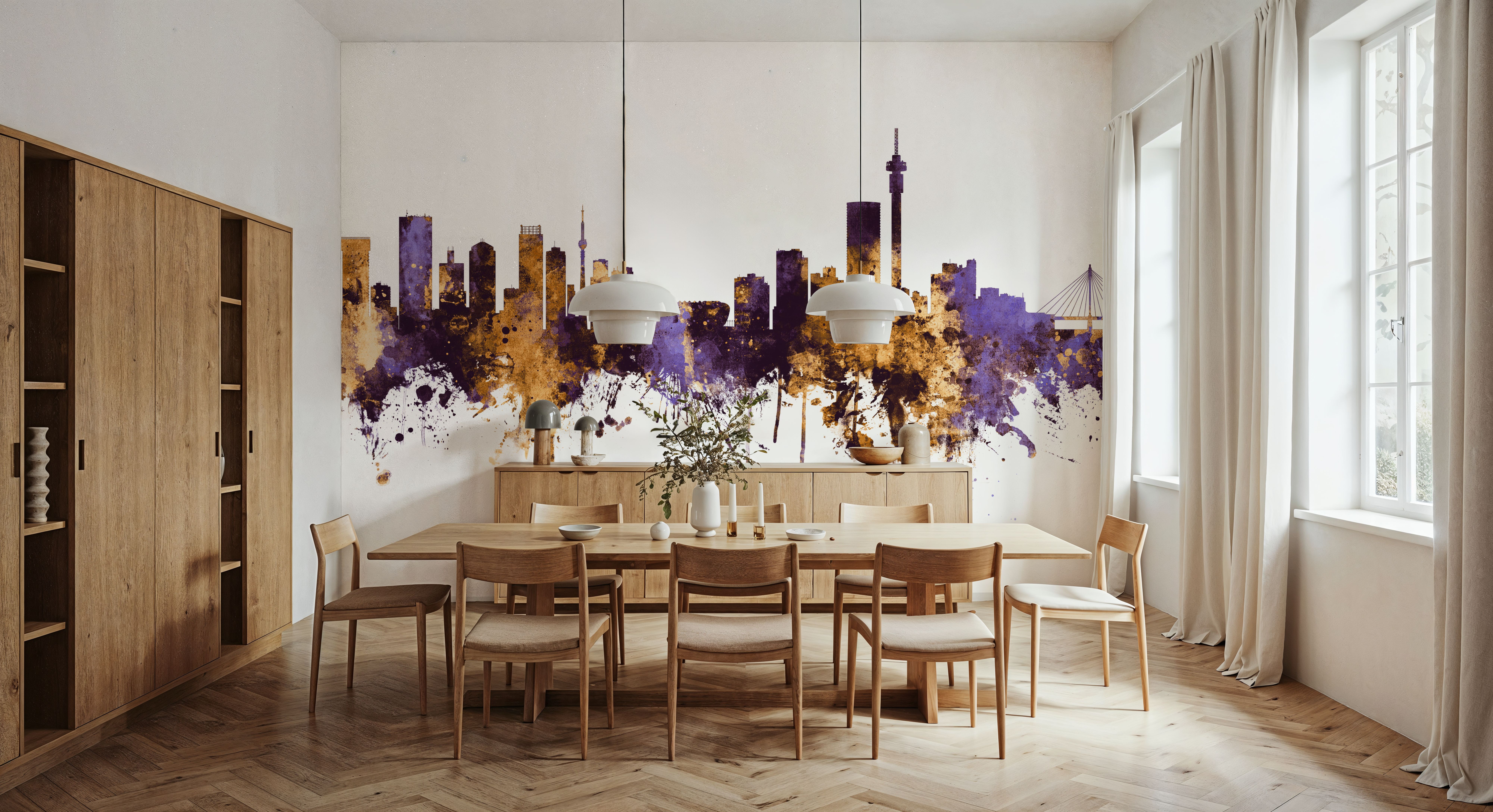 Johannesburg South Africa Skyline Purple & Gold