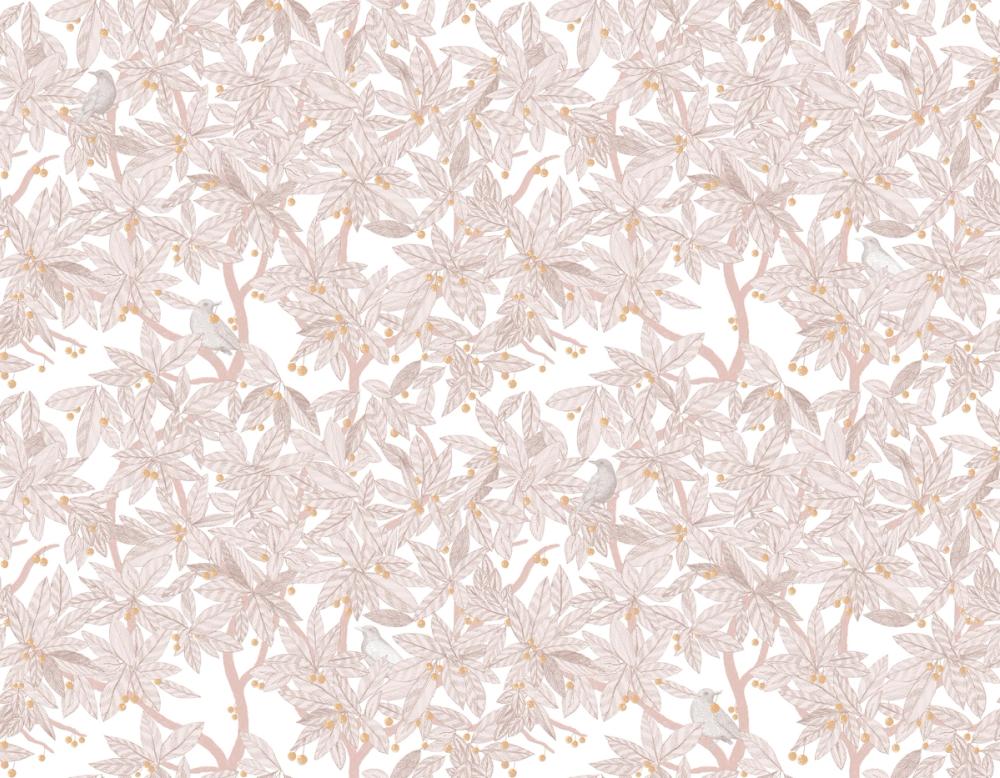 Cherry Tree Birds, Blush Pink