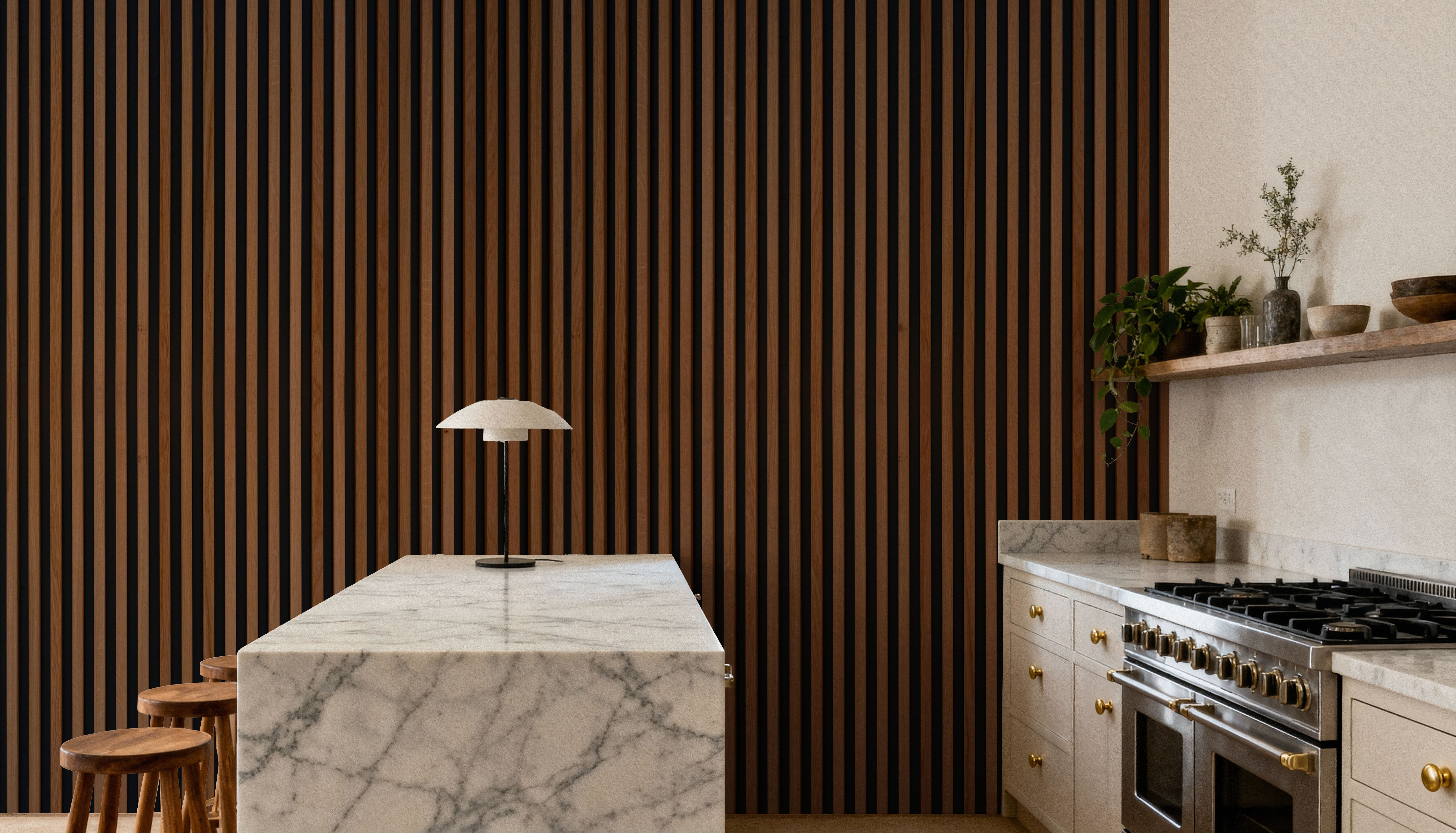 Faux Slatted Wood Panel