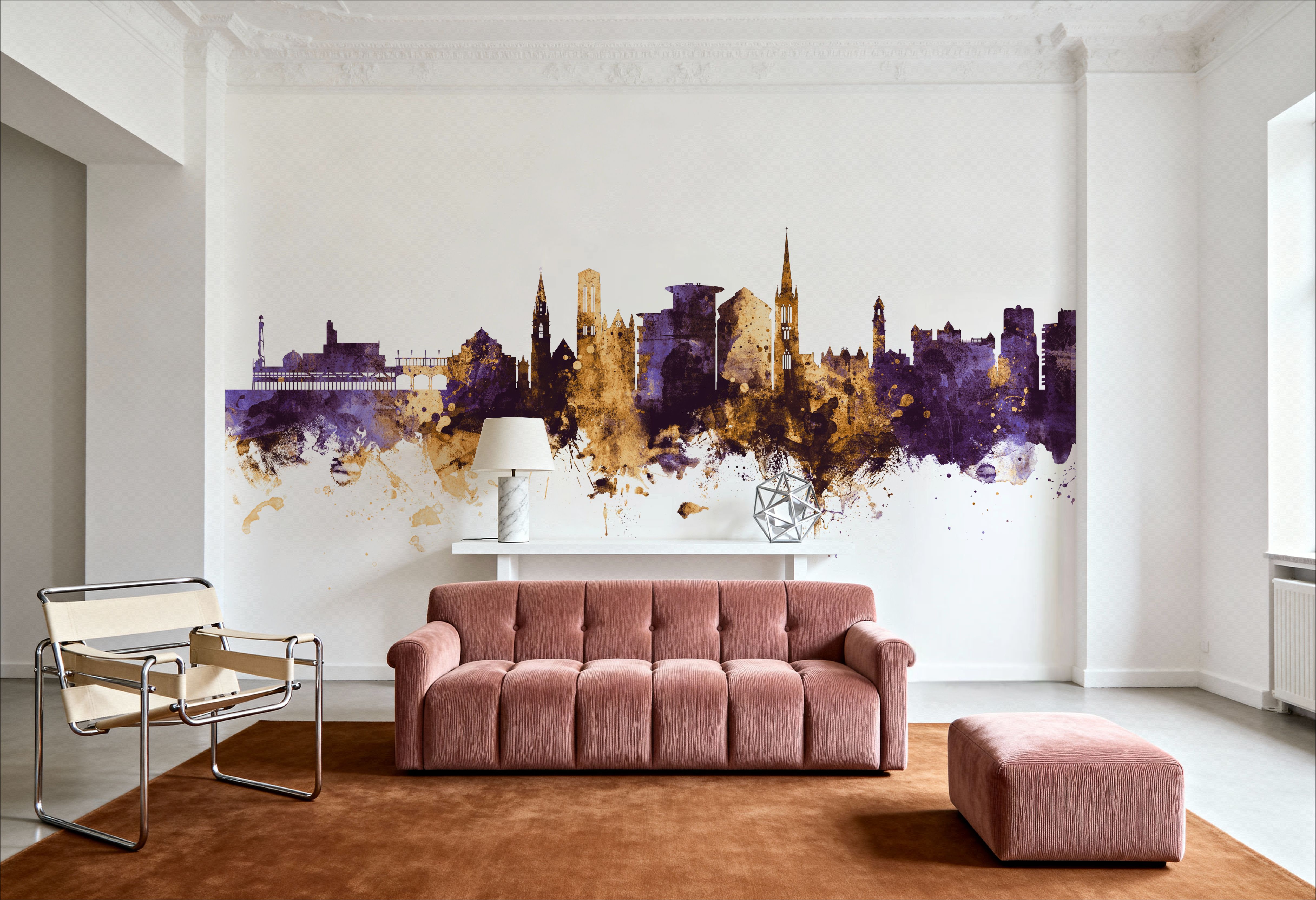 Bournemouth England Skyline Purple & Gold