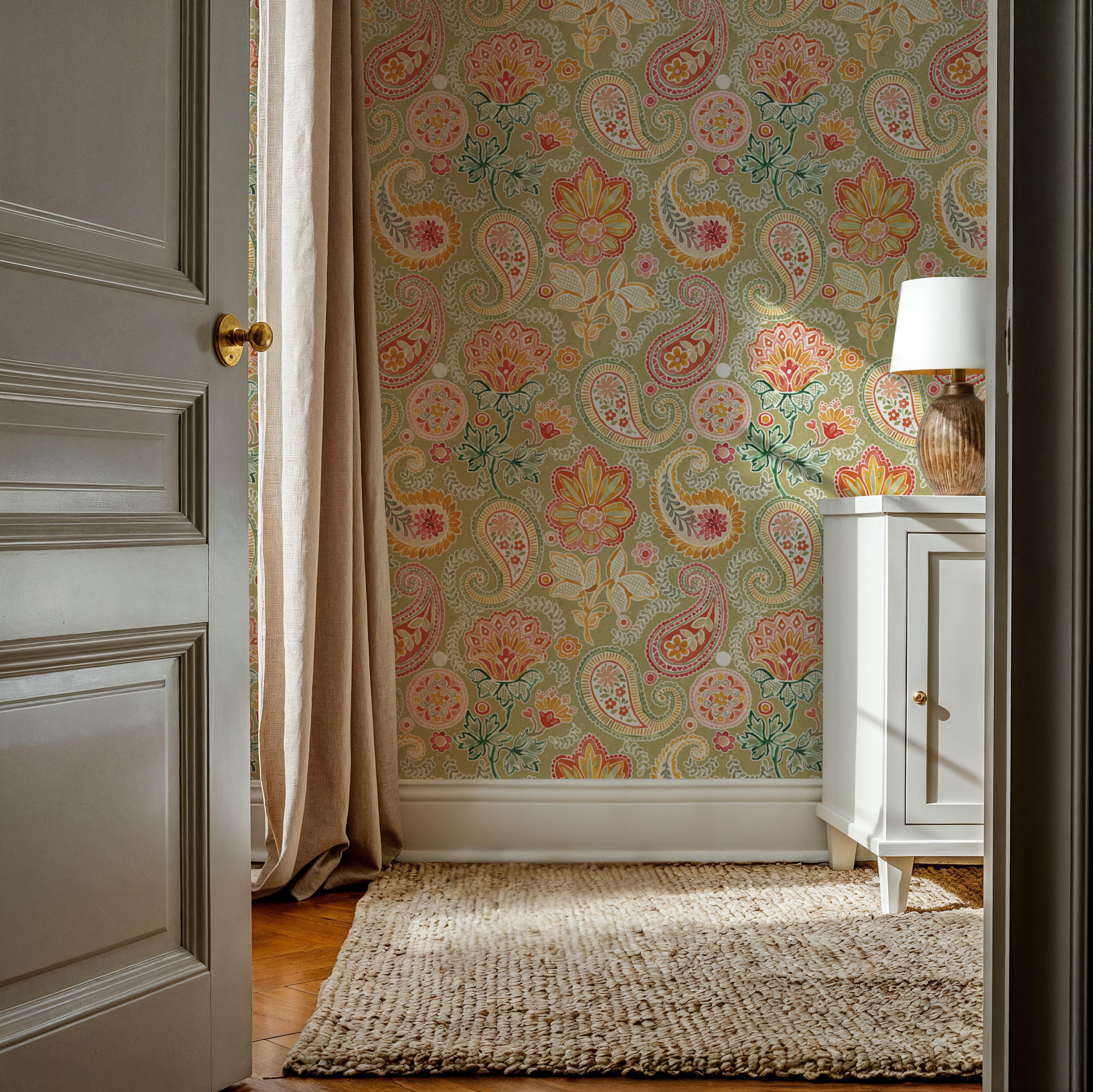 Harvest Paisley Mini Swamp Green