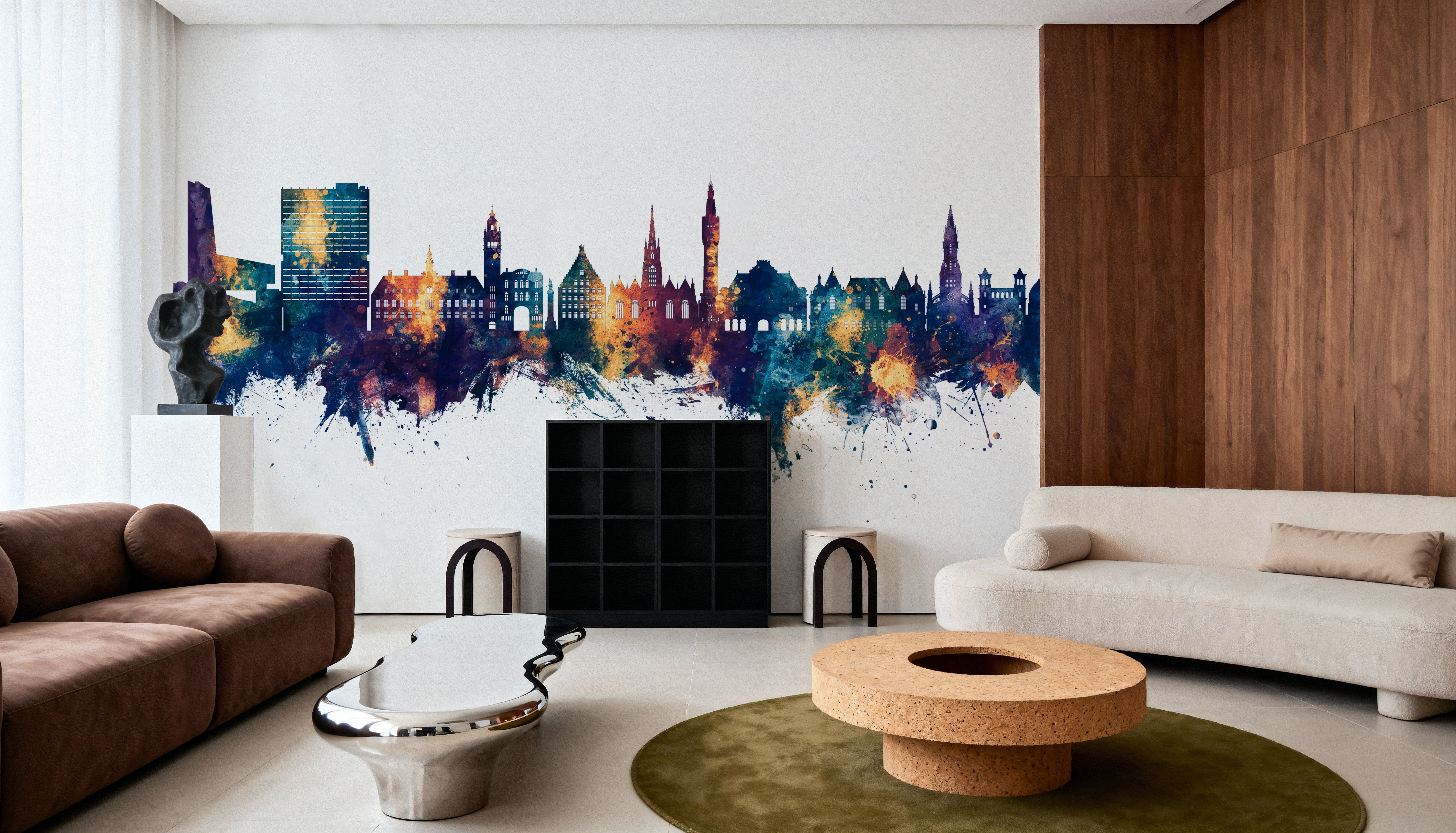 Lille France Skyline Blue & Bronze