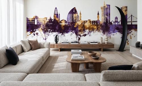 Khartoum Sudan Skyline Purple & Gold