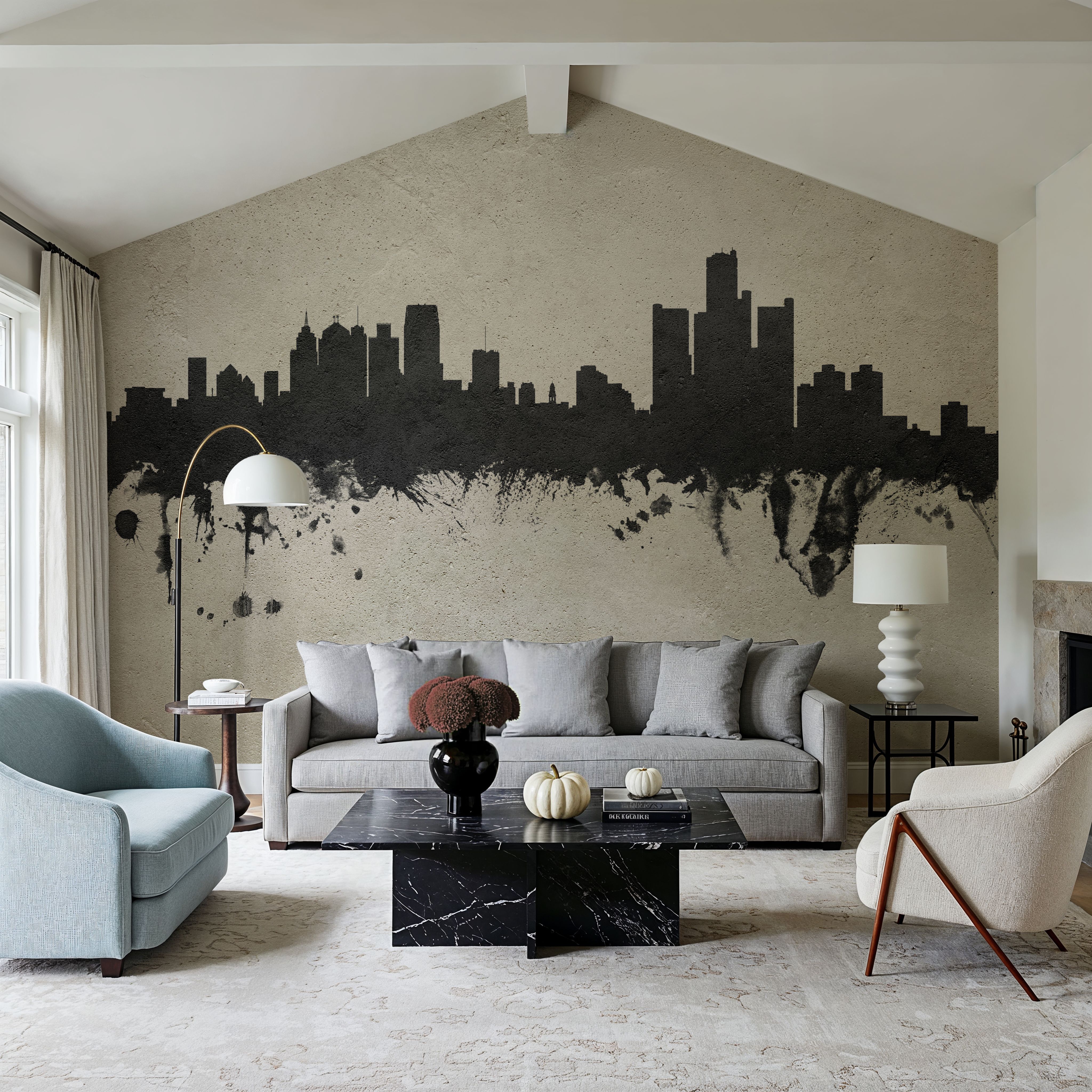 Detroit Michigan Skyline Concrete