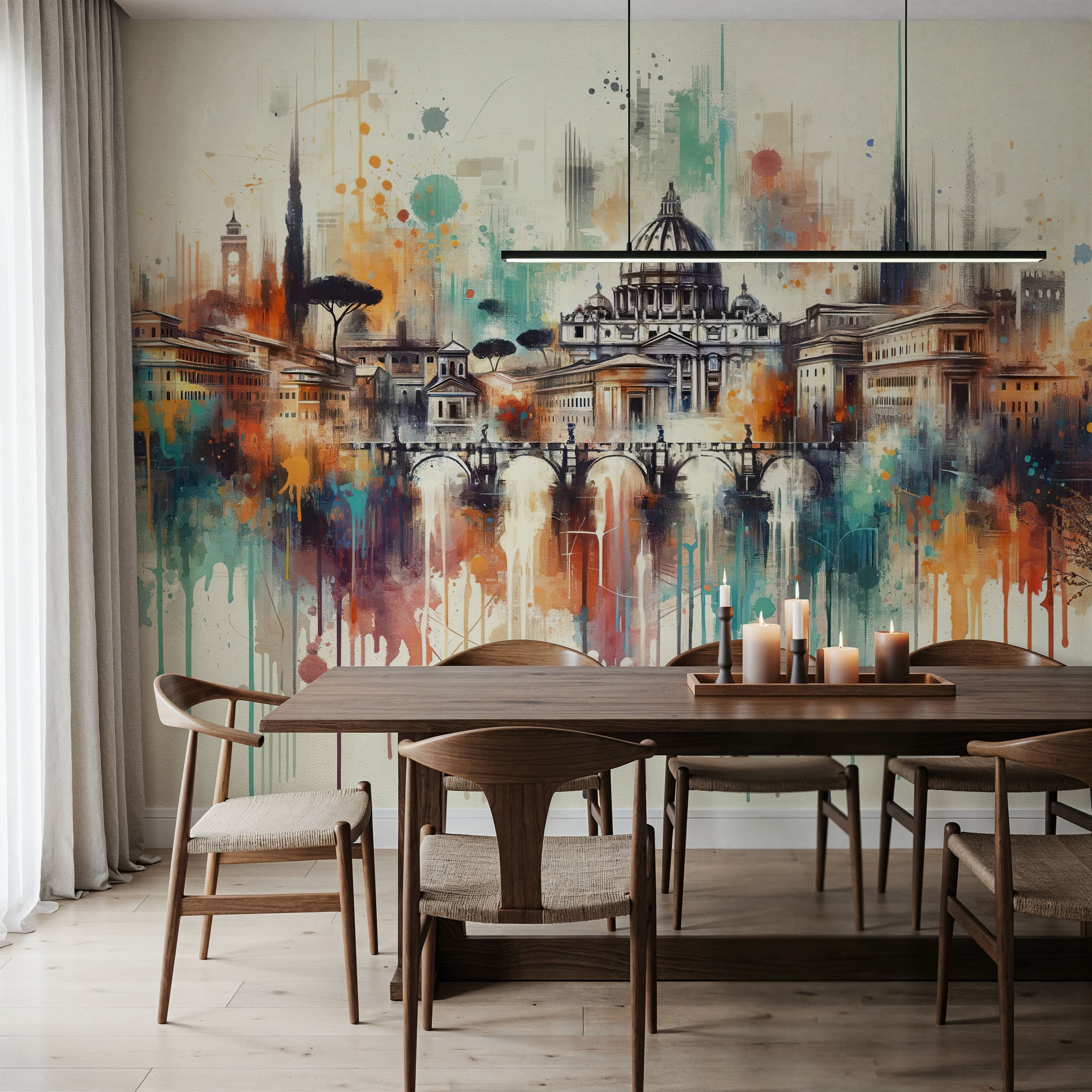 Watercolor Skyline Rome II