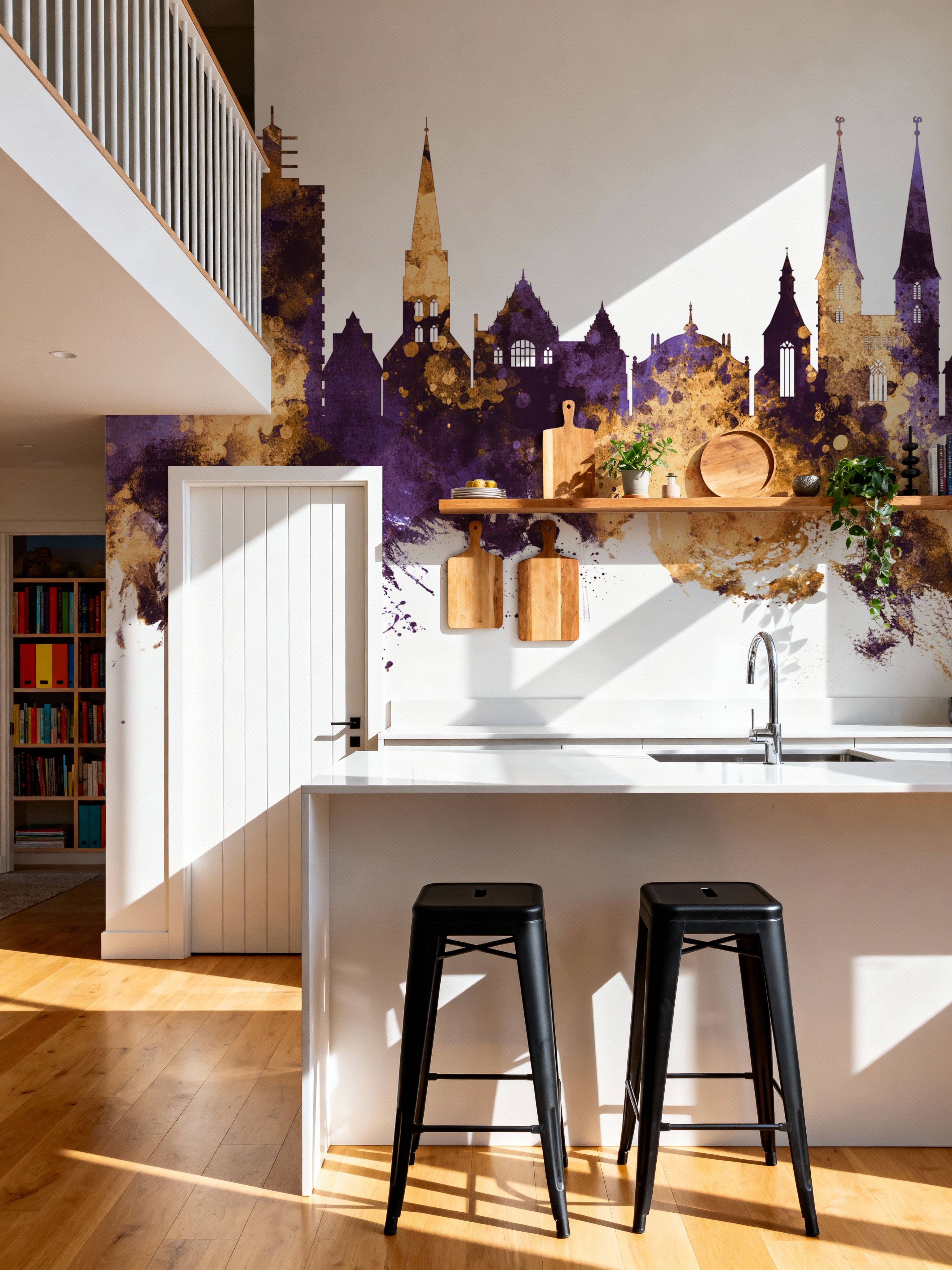 Bielefeld Germany Skyline Purple & Gold