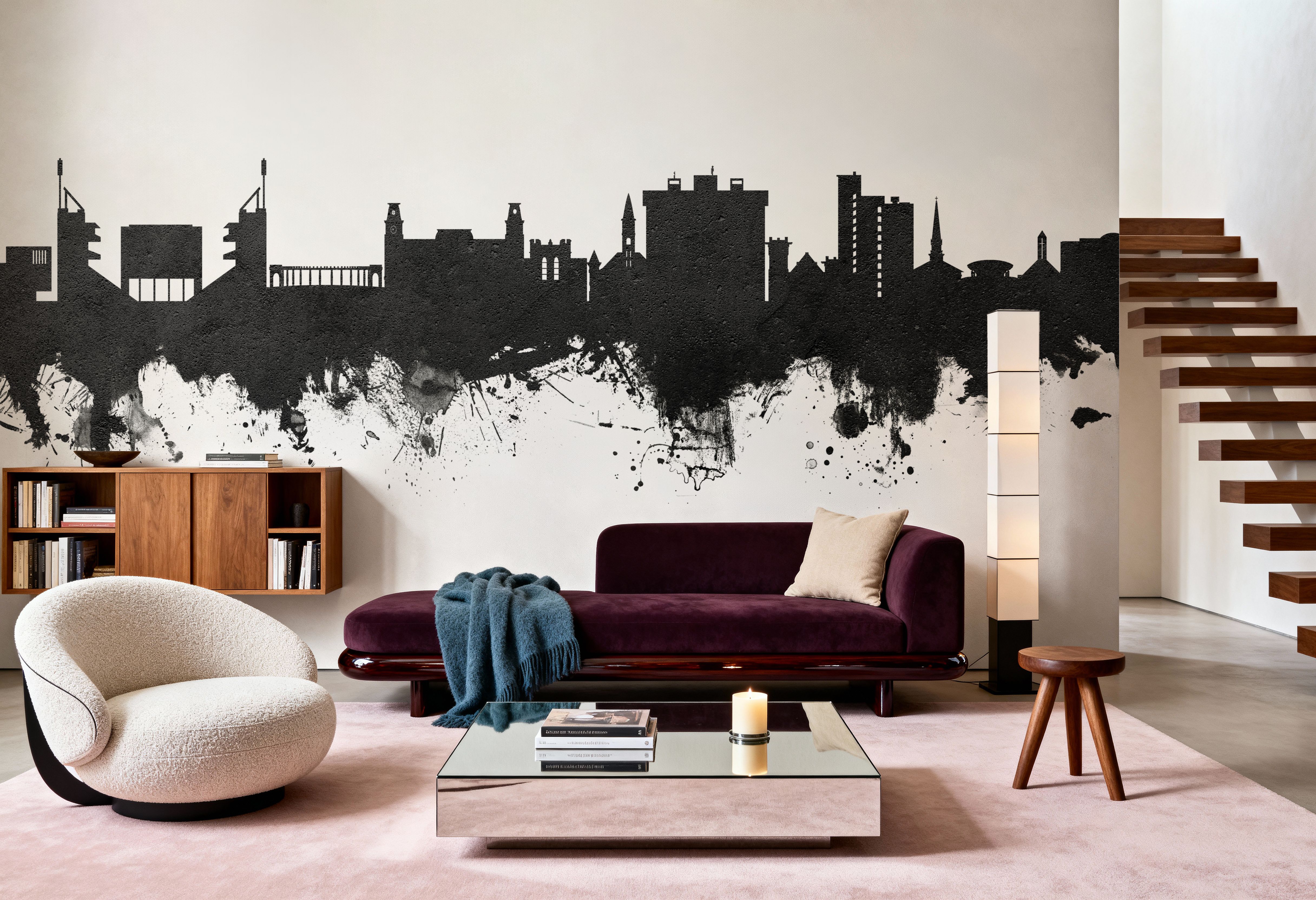 Fayetteville Arkansas Skyline Black & White