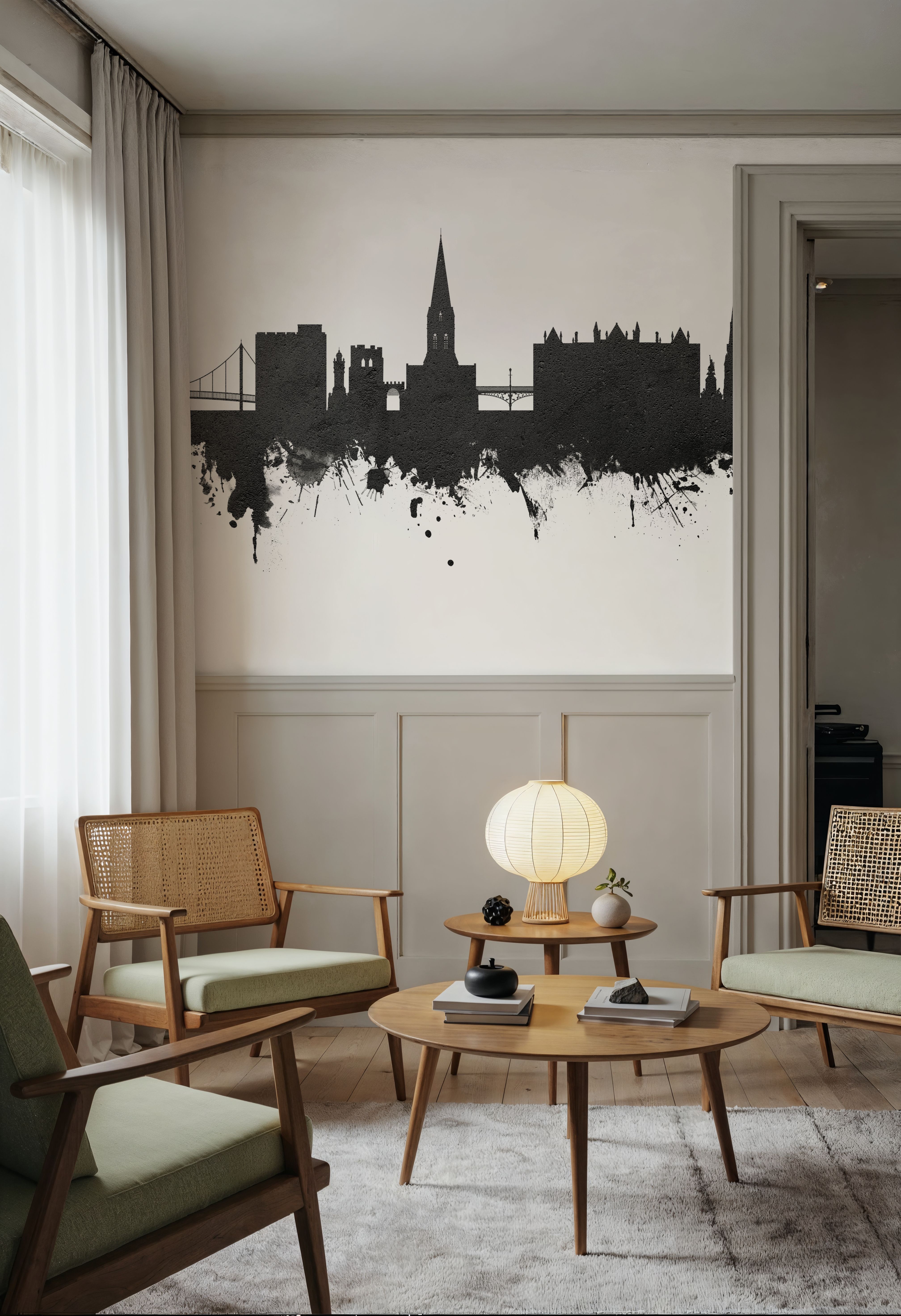 Exeter England Skyline Black & White