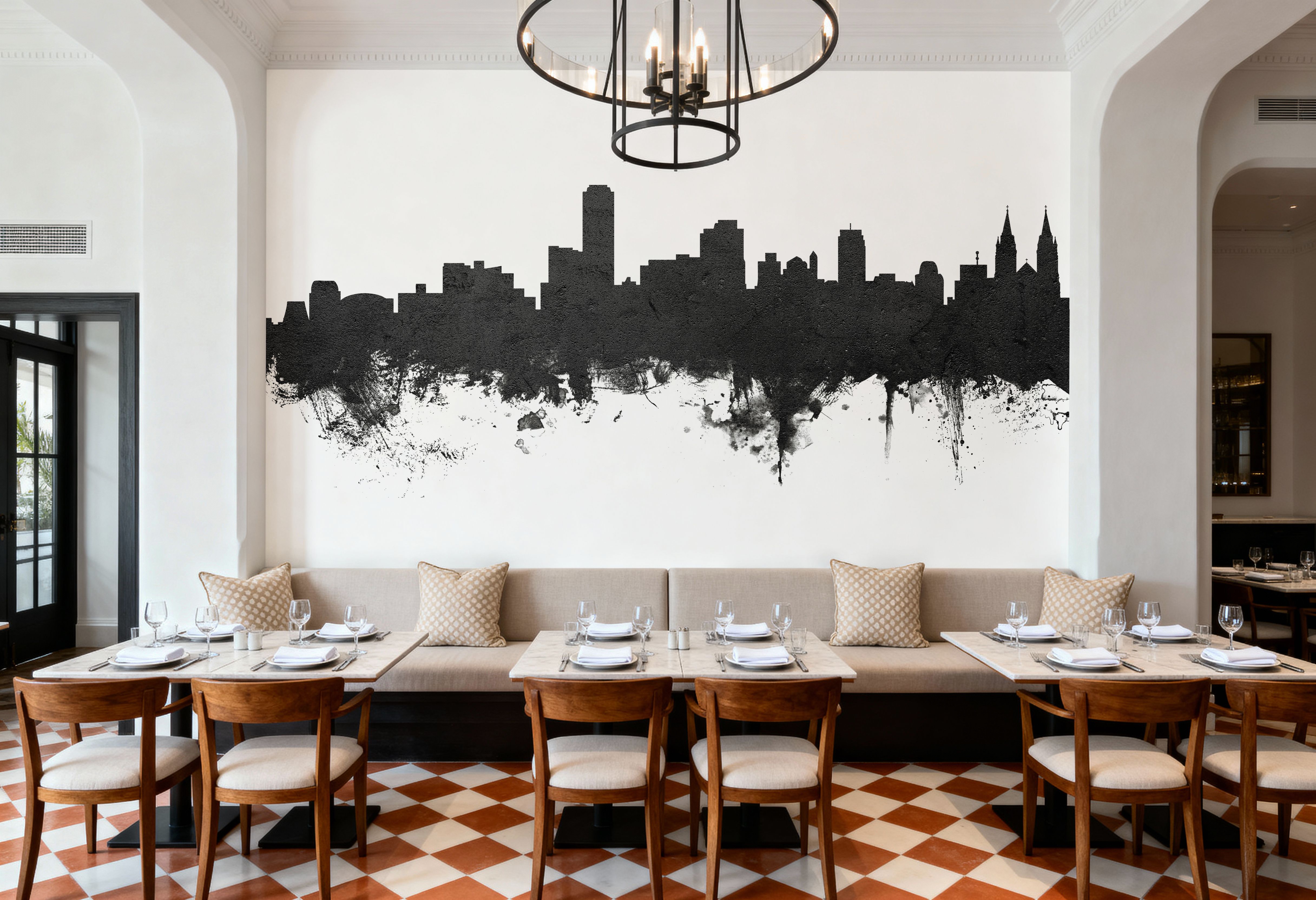 Adelaide Australia Skyline Black & White