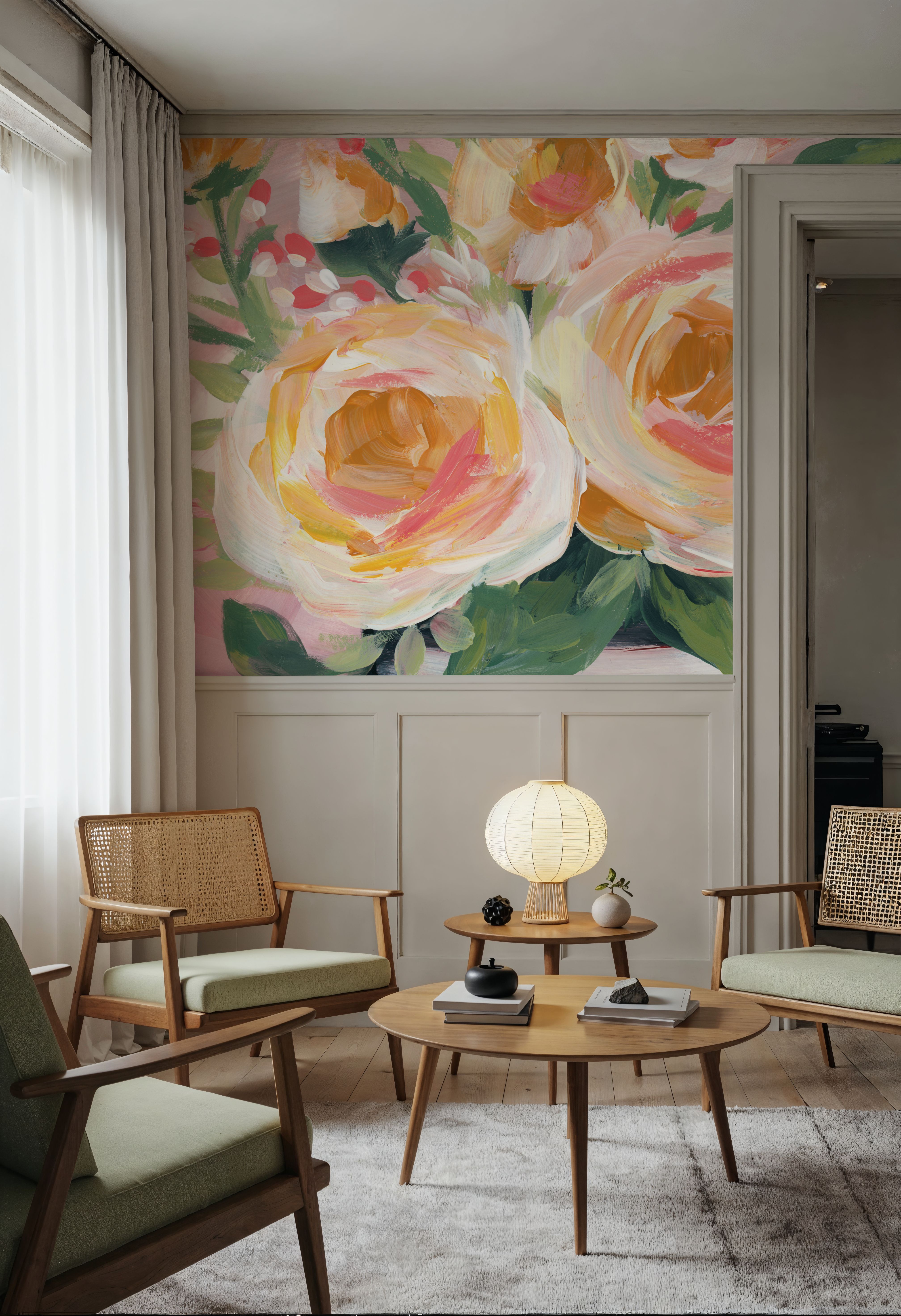 Spring Blooms in Striped Vase II