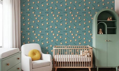 Memphis Dots & Stripes, Cyan