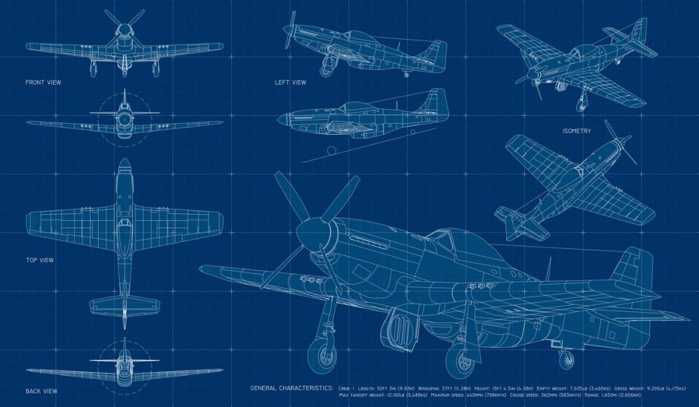 Old Plane Blueprint