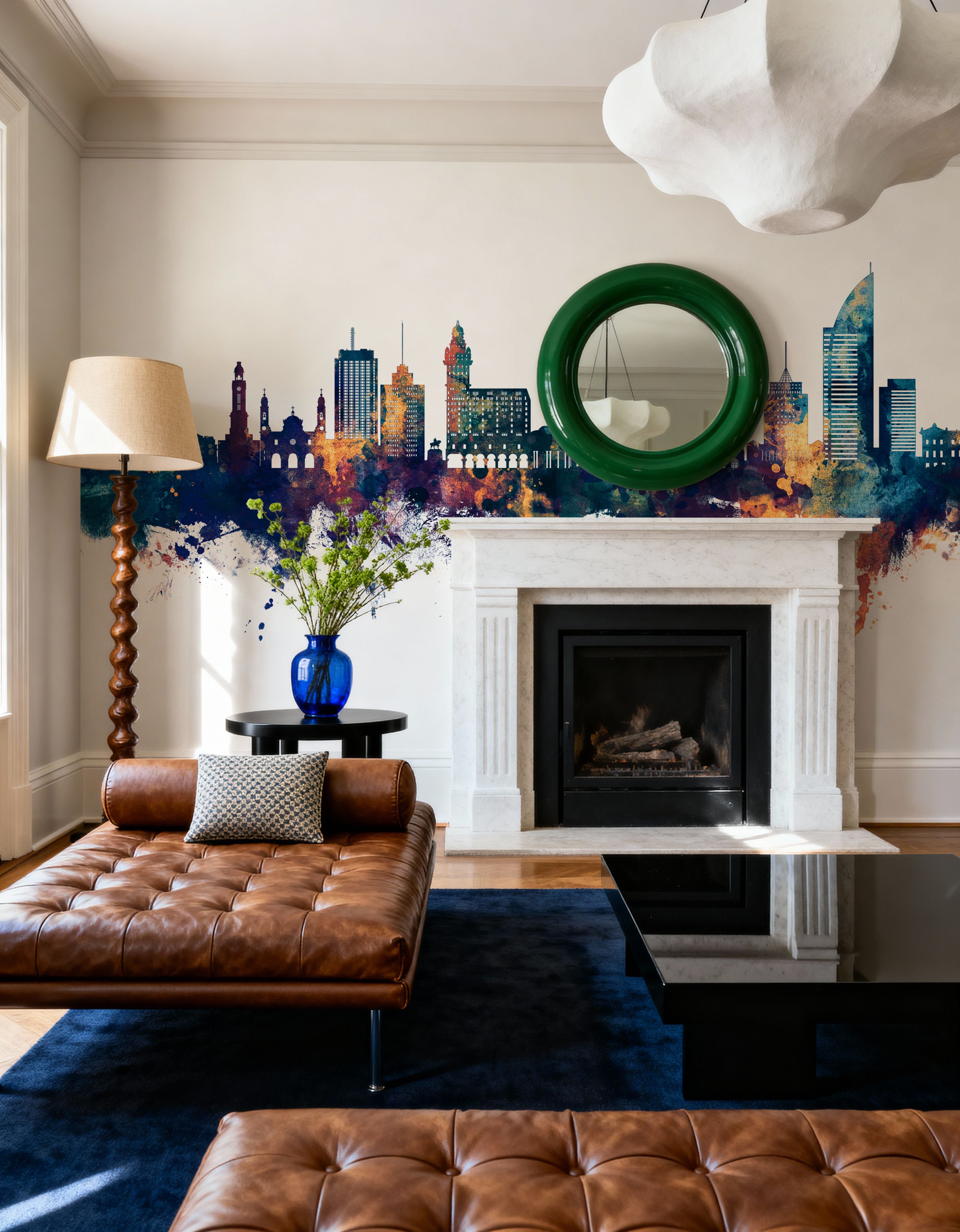 Montevideo Uruguay Skyline Blue & Bronze