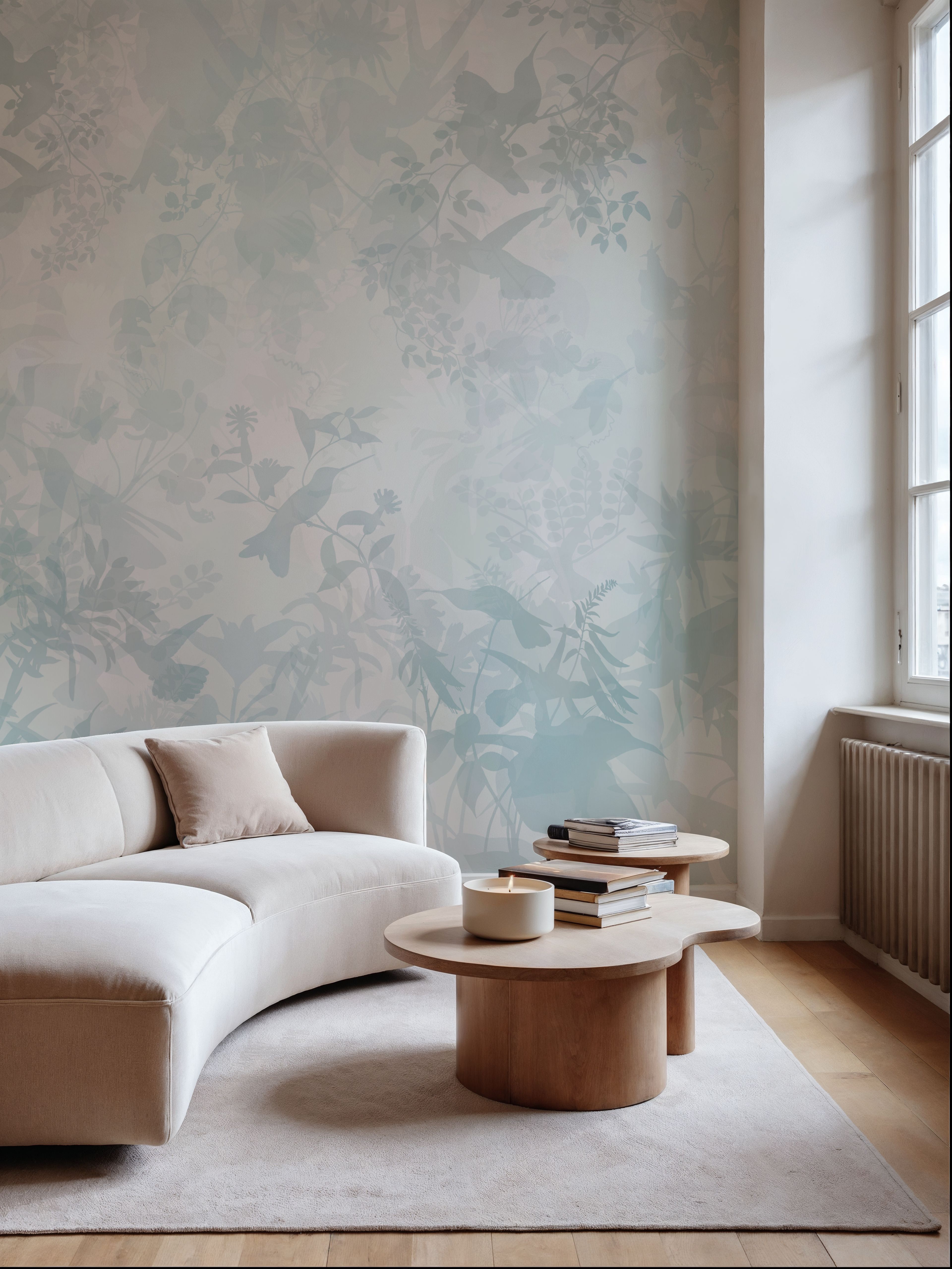 Wall Mural - Watermark Birds - Birds Animals mural wallpaper - Hallway staircases - Wallism US - Premium, Textured or Peel & Stick