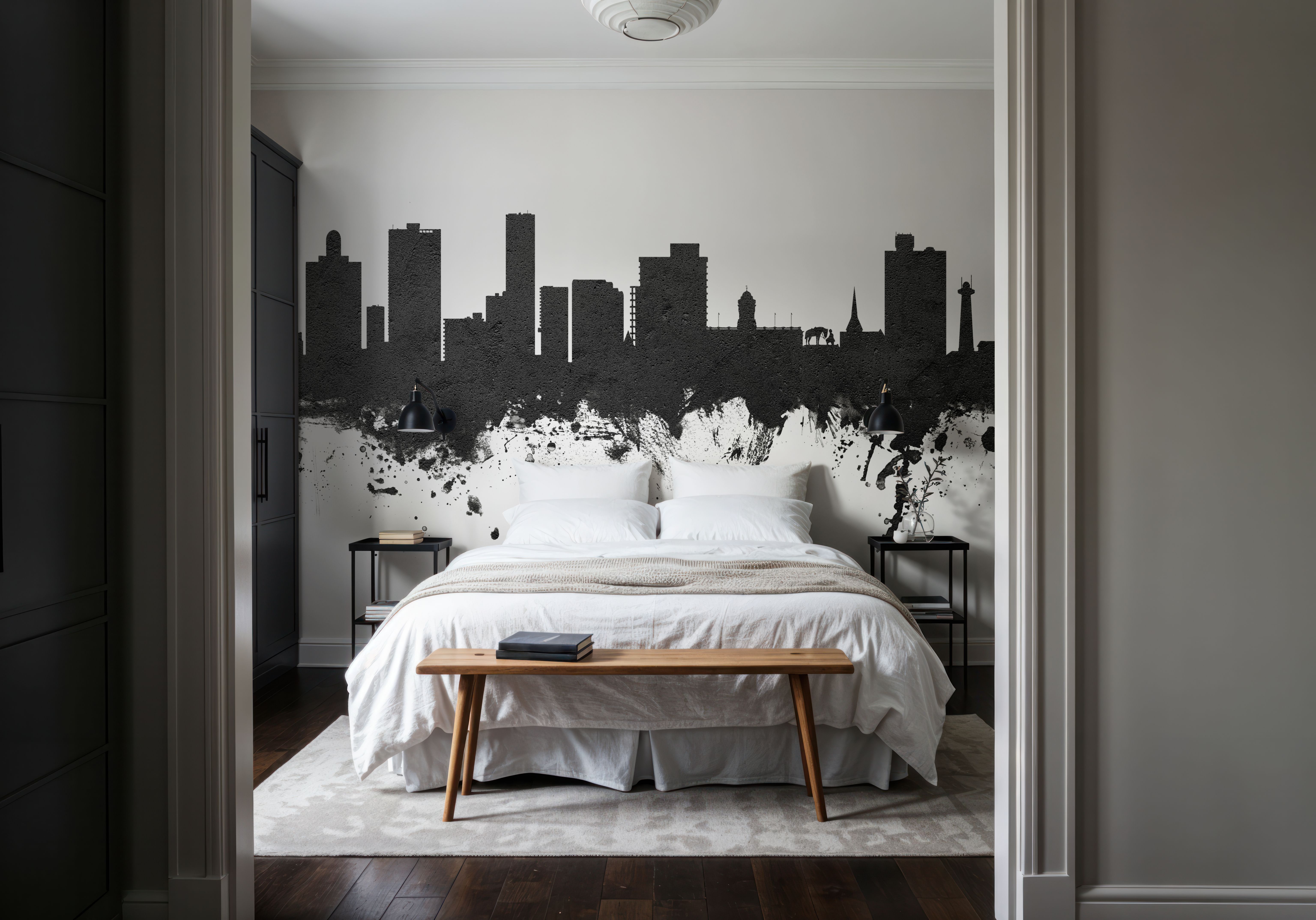 Port Elizabeth South Africa Skyline Black & White 