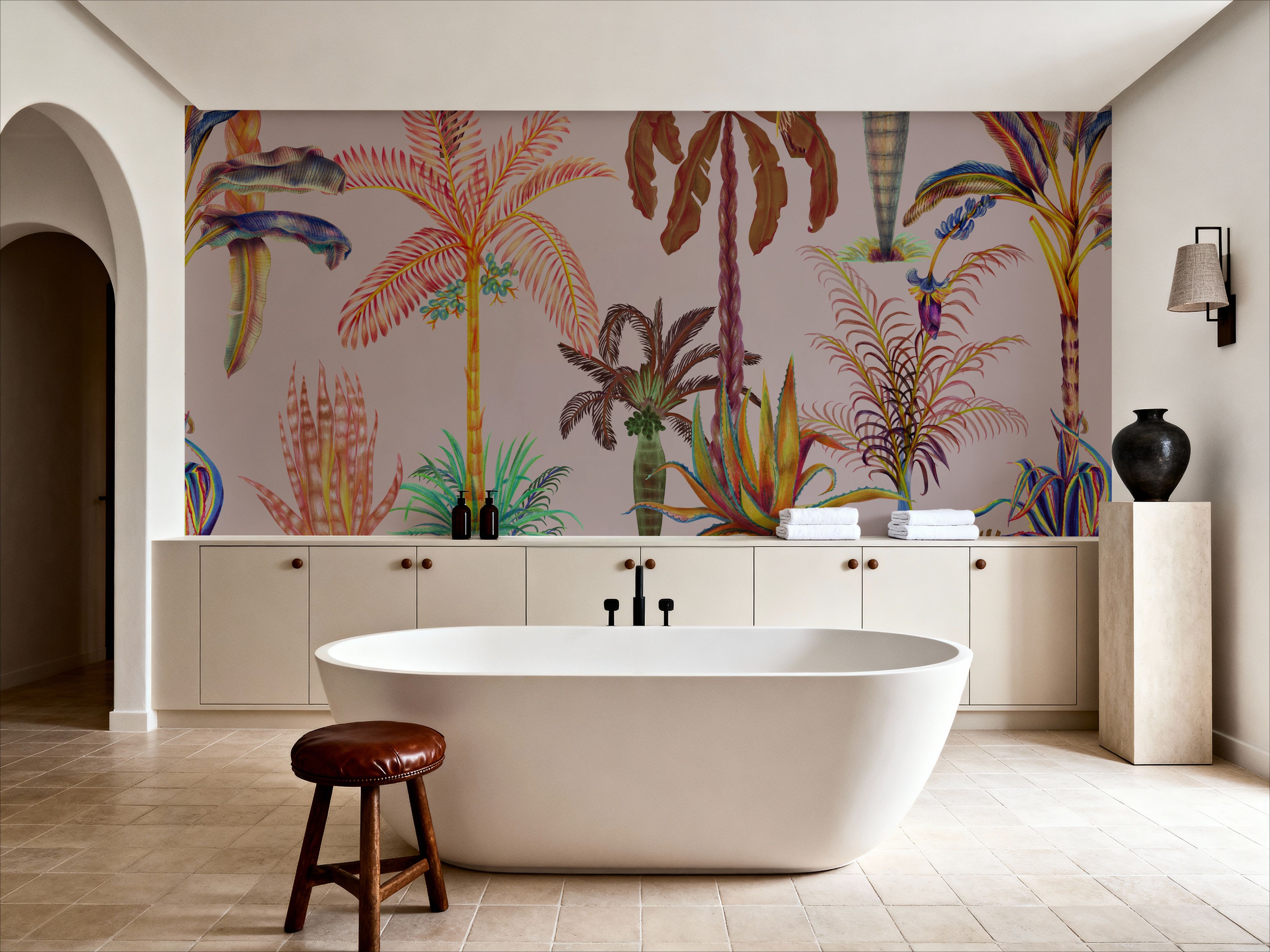 Statement Palms, Light Pink