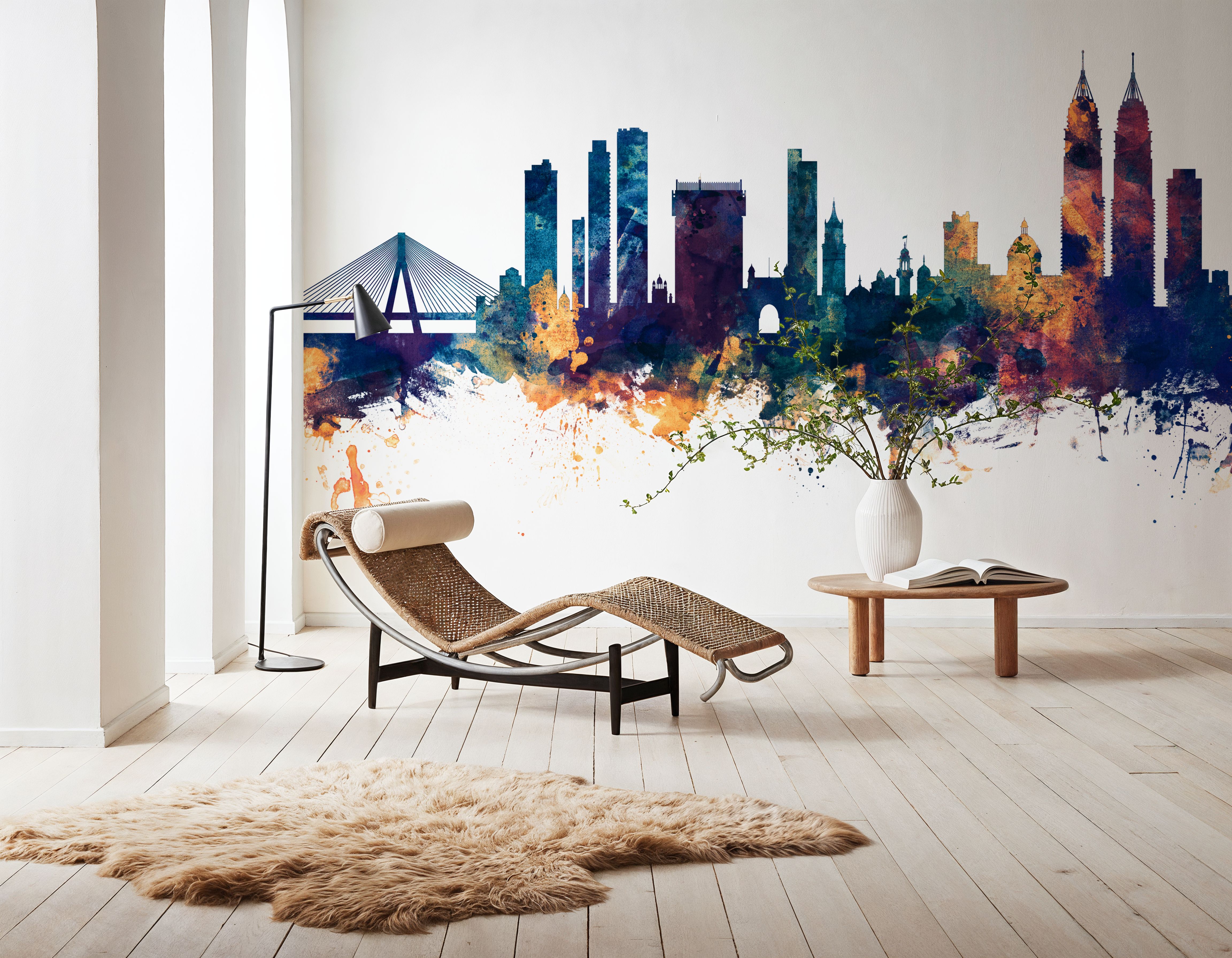 Mumbai Skyline India Bombay Blue & Bronze