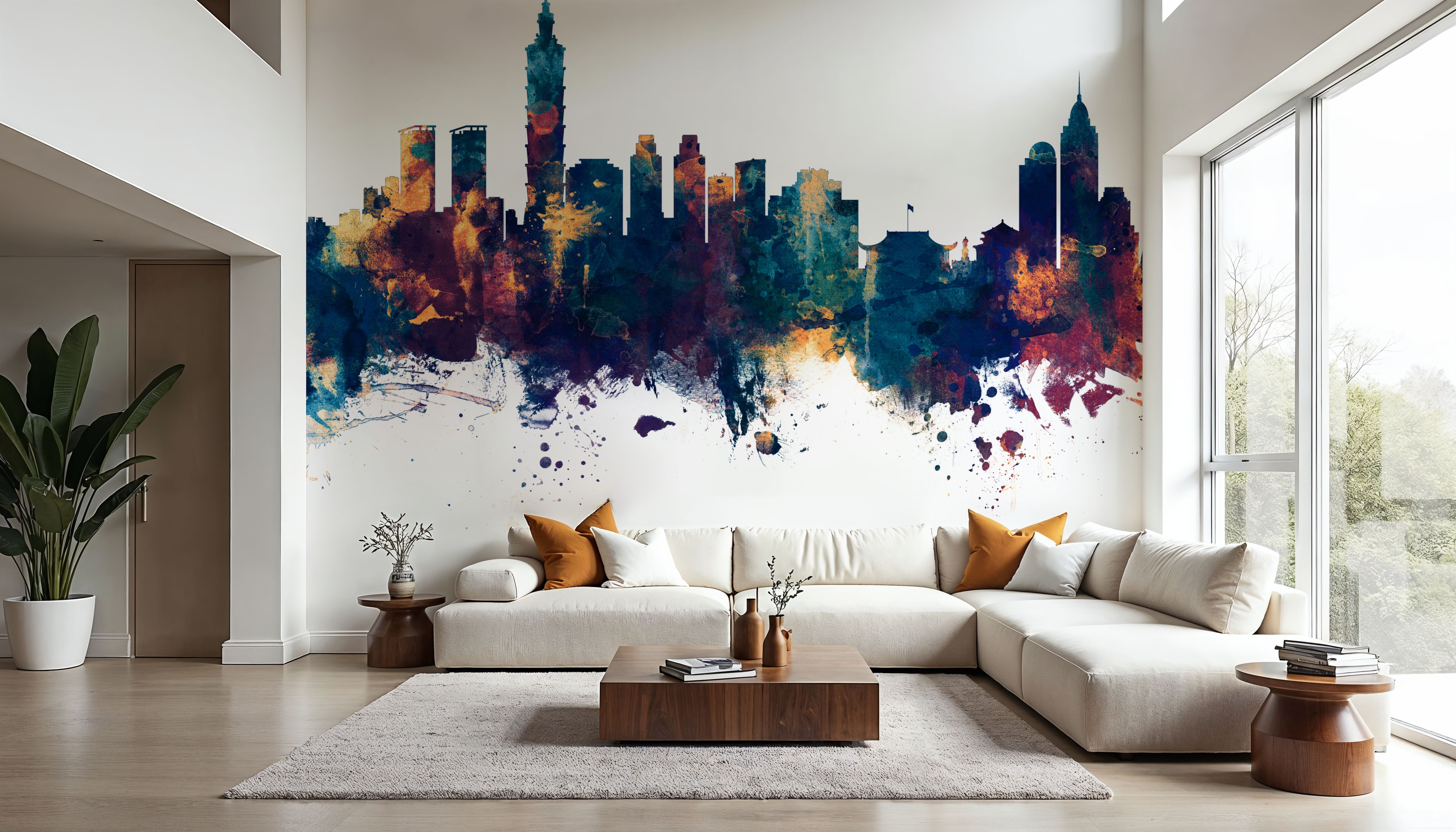 Taipei Taiwan Skyline Blue & Bronze