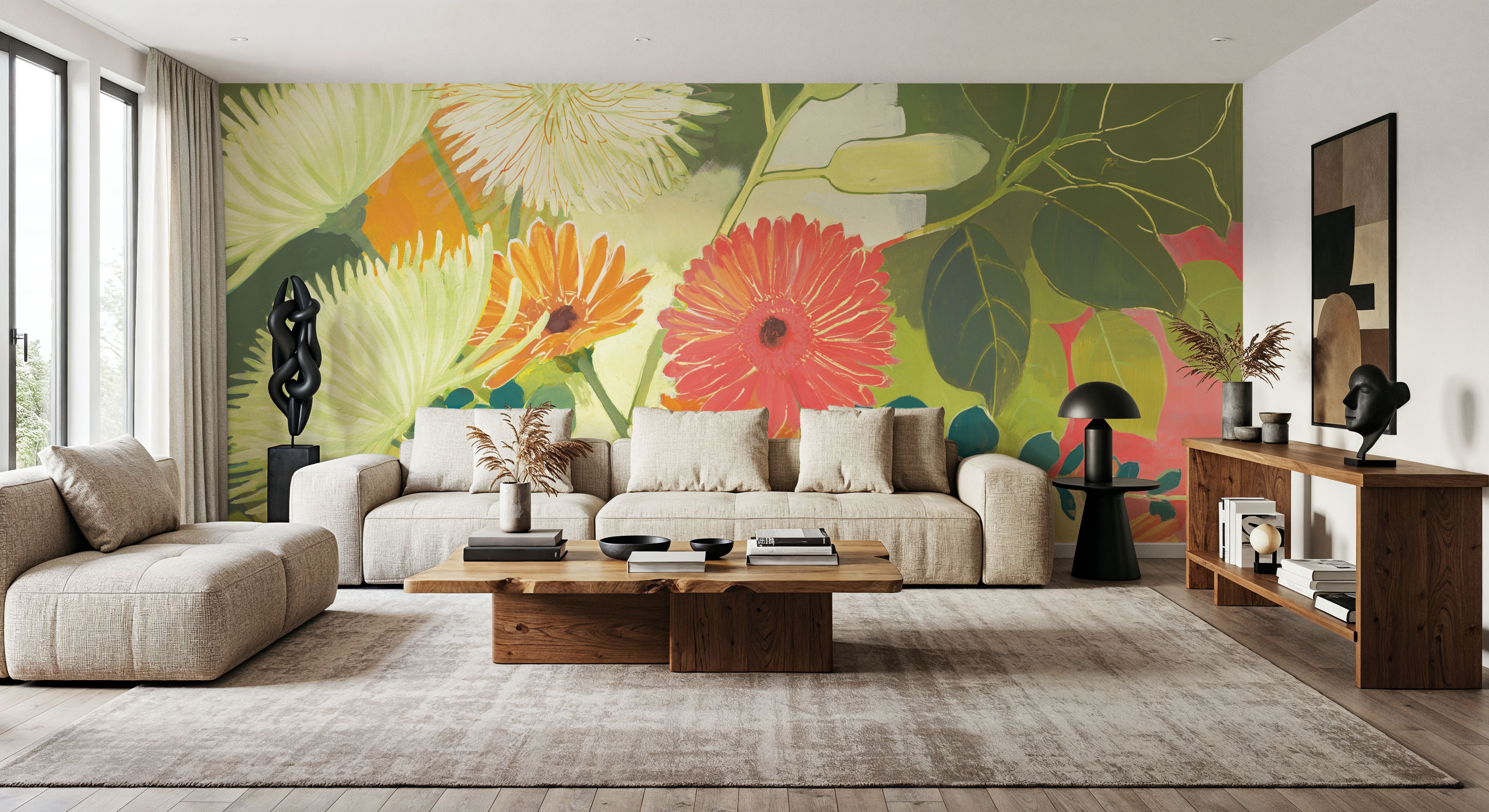 Tangerine Garden I, Wallpaper