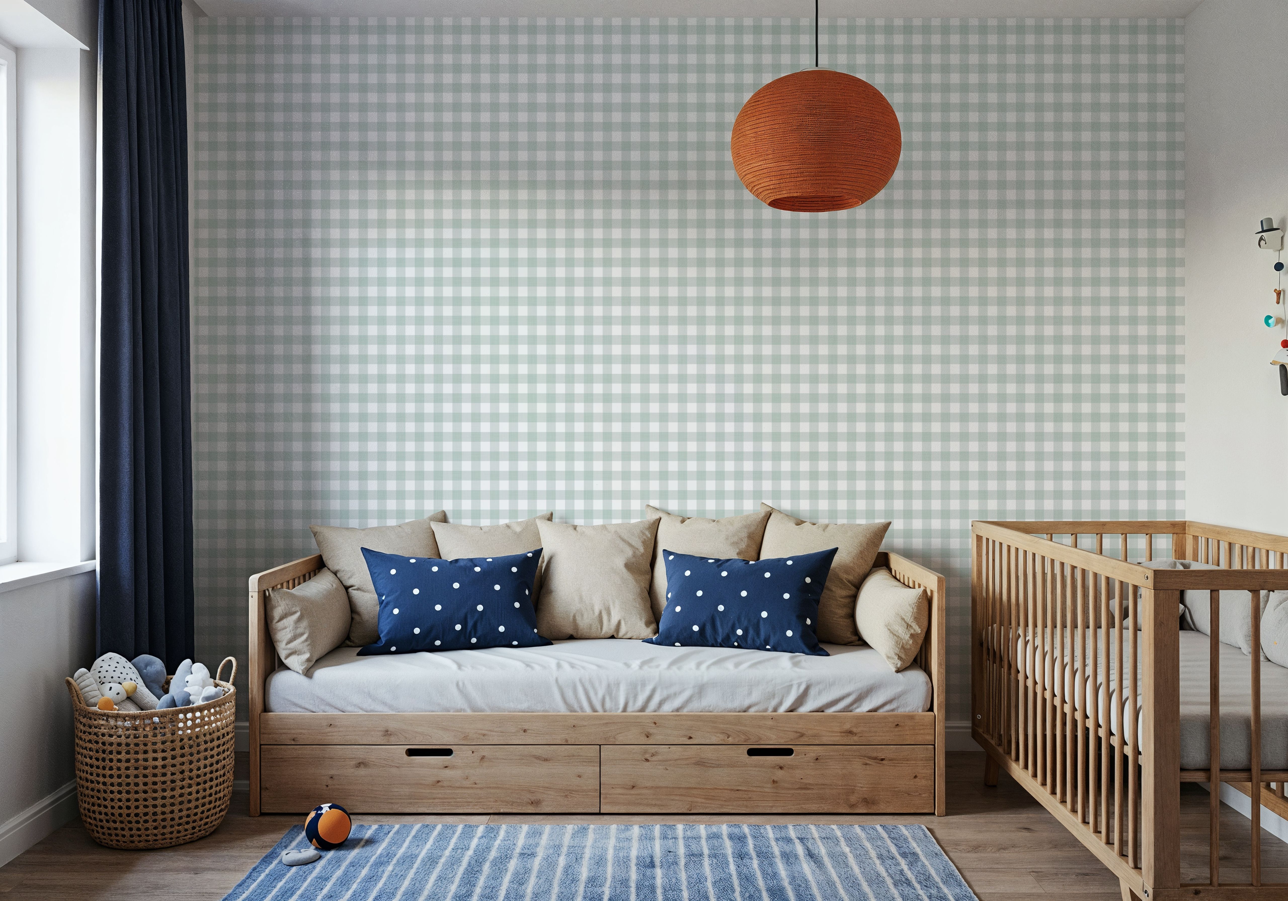 Gingham Linden Green