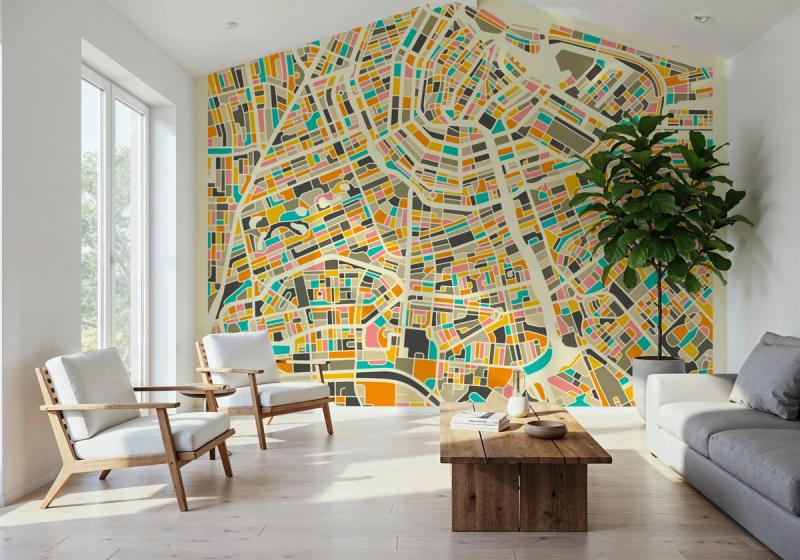 Modern Amsterdam mural de parede 100% livre de PVC e não tóxico