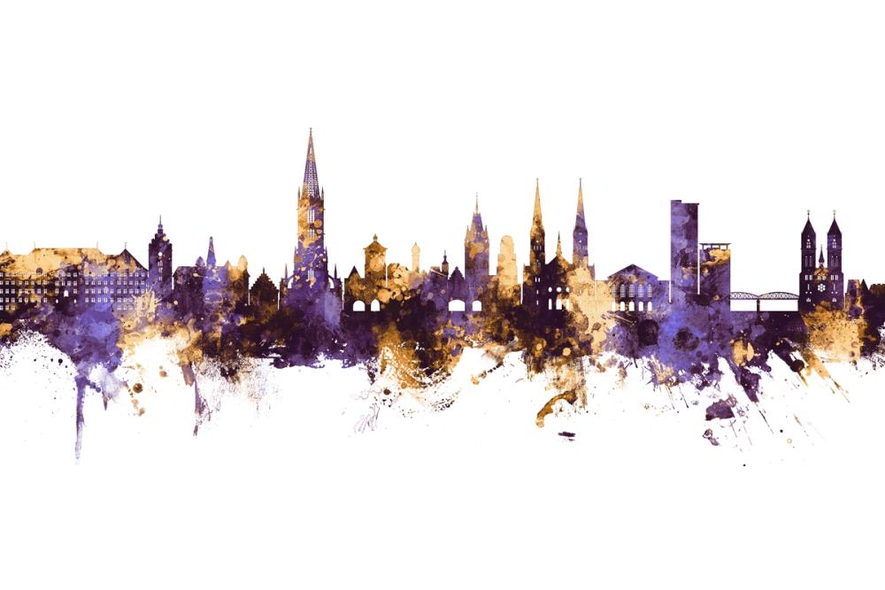 Freiburg Germnay Skyline Purple & Gold