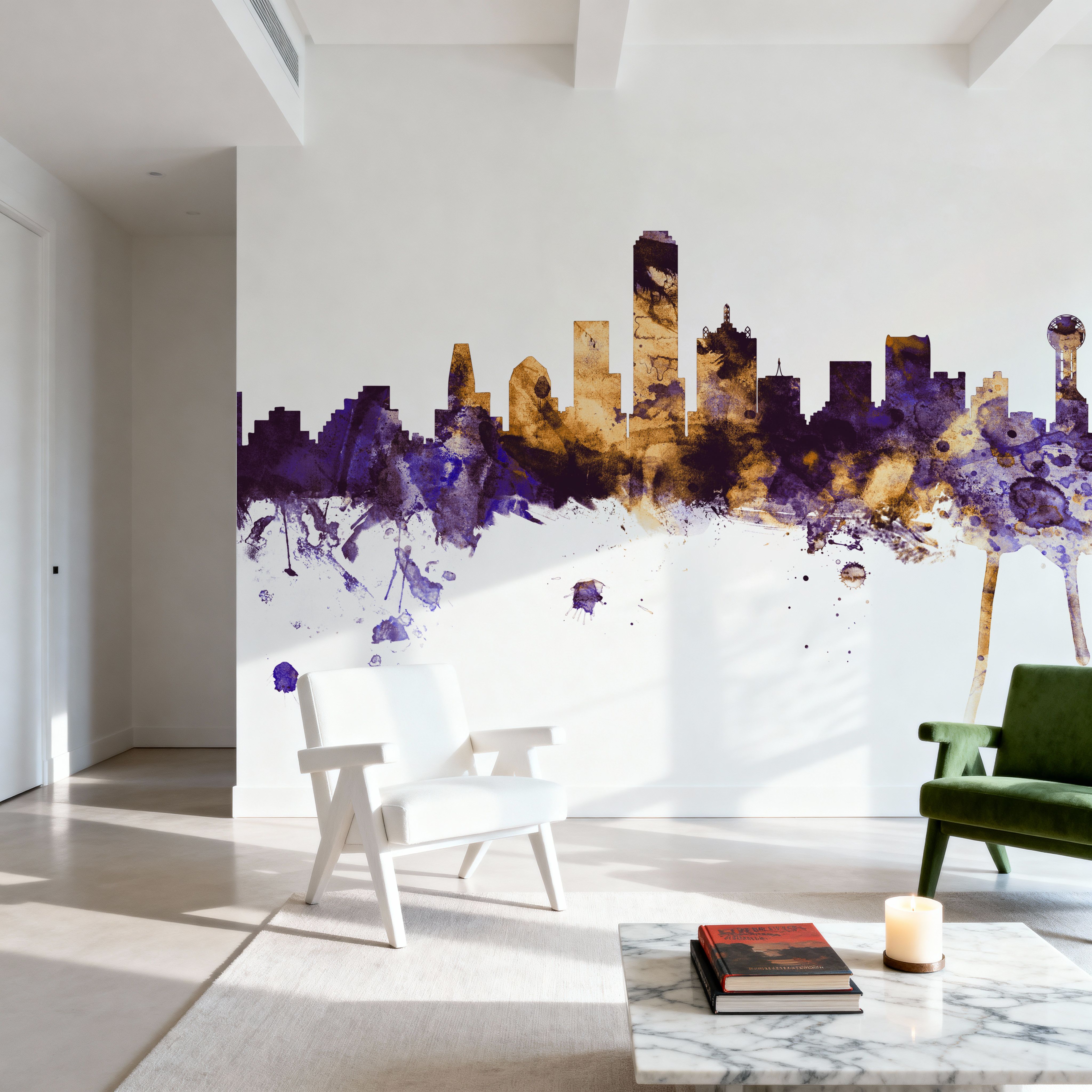 Dallas Skyline Purple & Gold