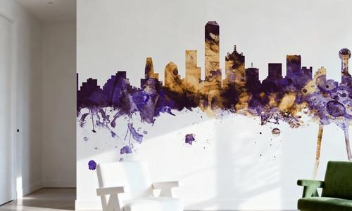Dallas Skyline Purple & Gold