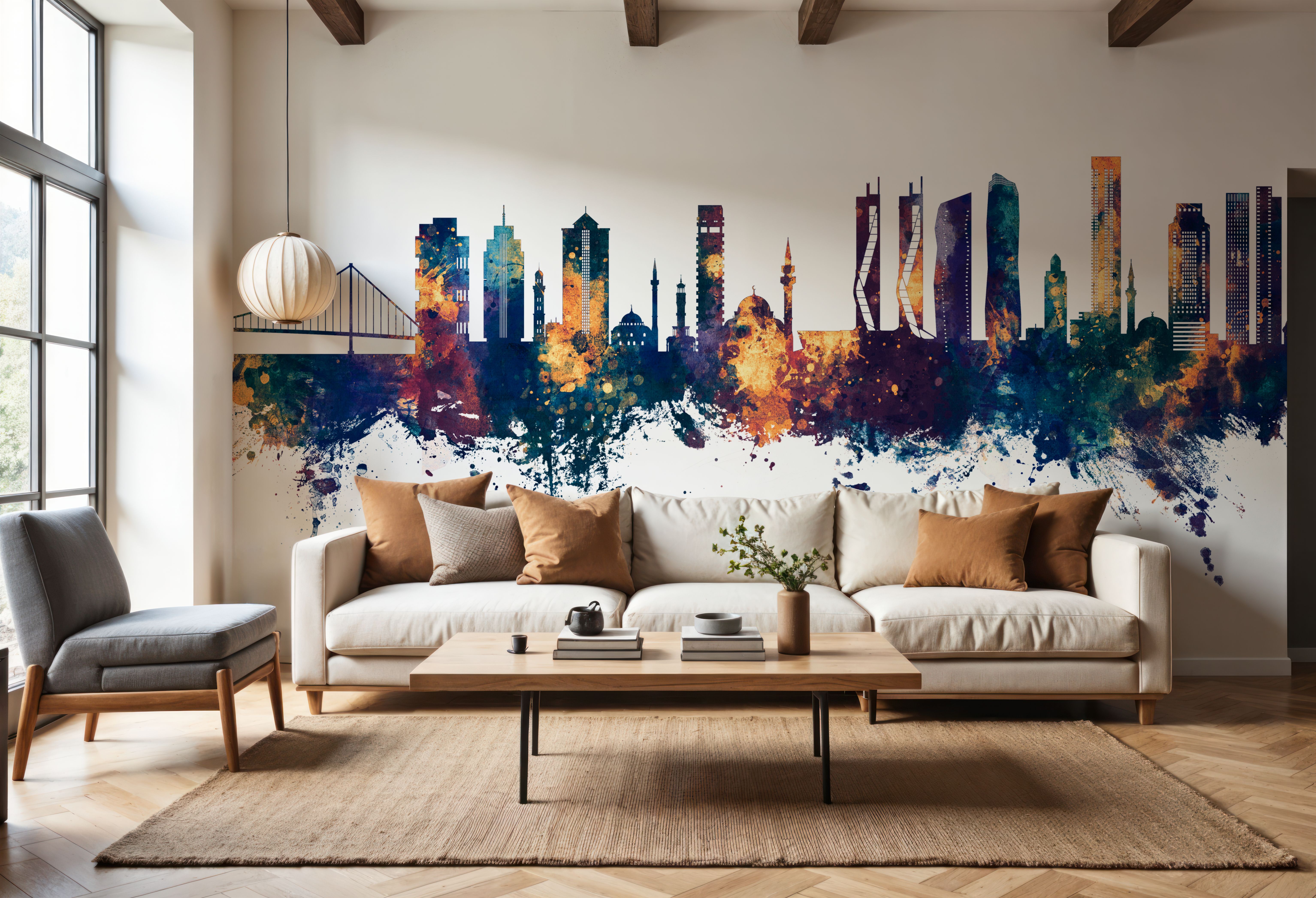 Izmir Turkey Skyline Blue & Bronze