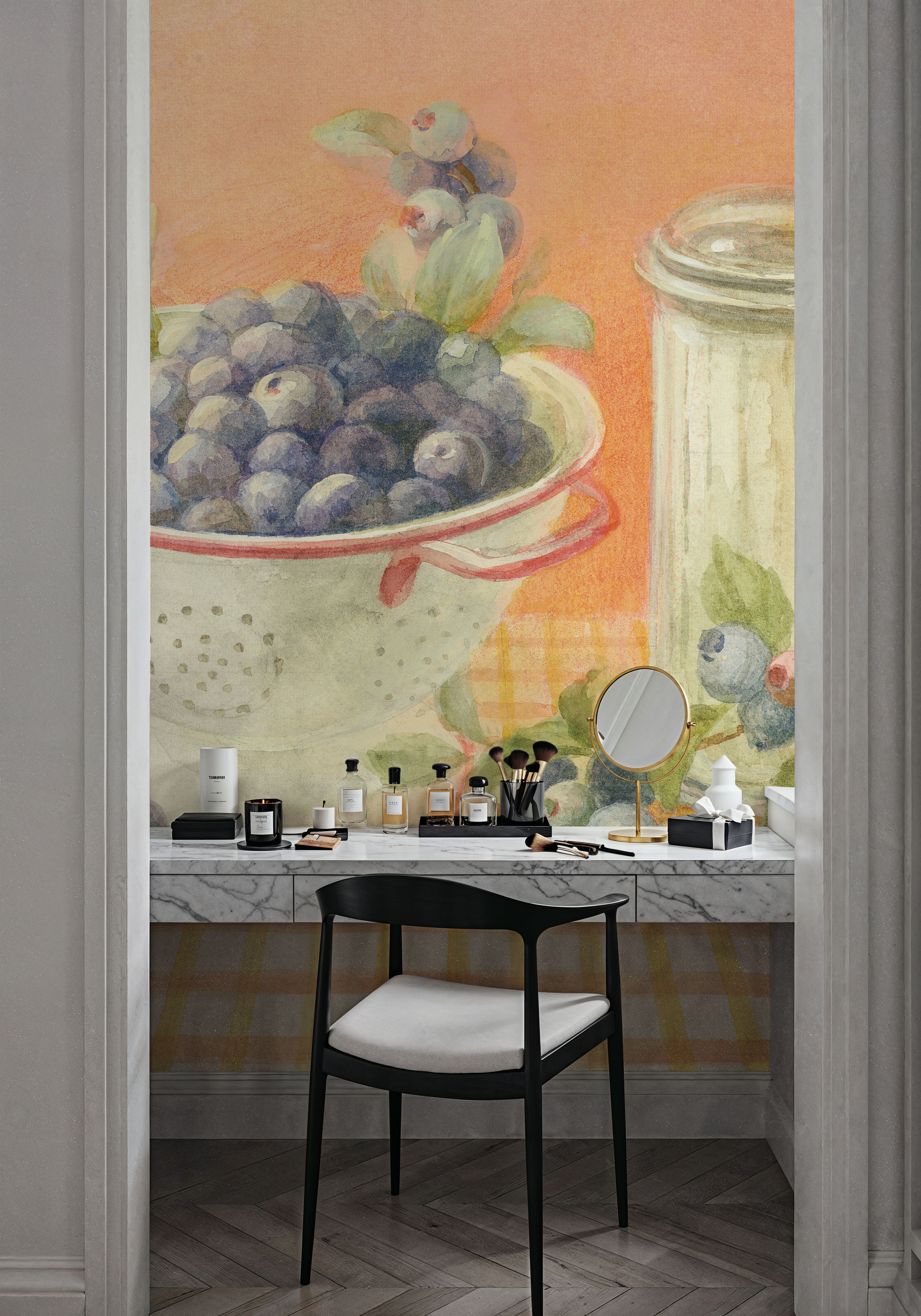 Wall Mural - Fresh Picked Blueberries - Fruits Nature mural wallpaper - Living room - Wallism US - Premium, Textured or Peel & Stick