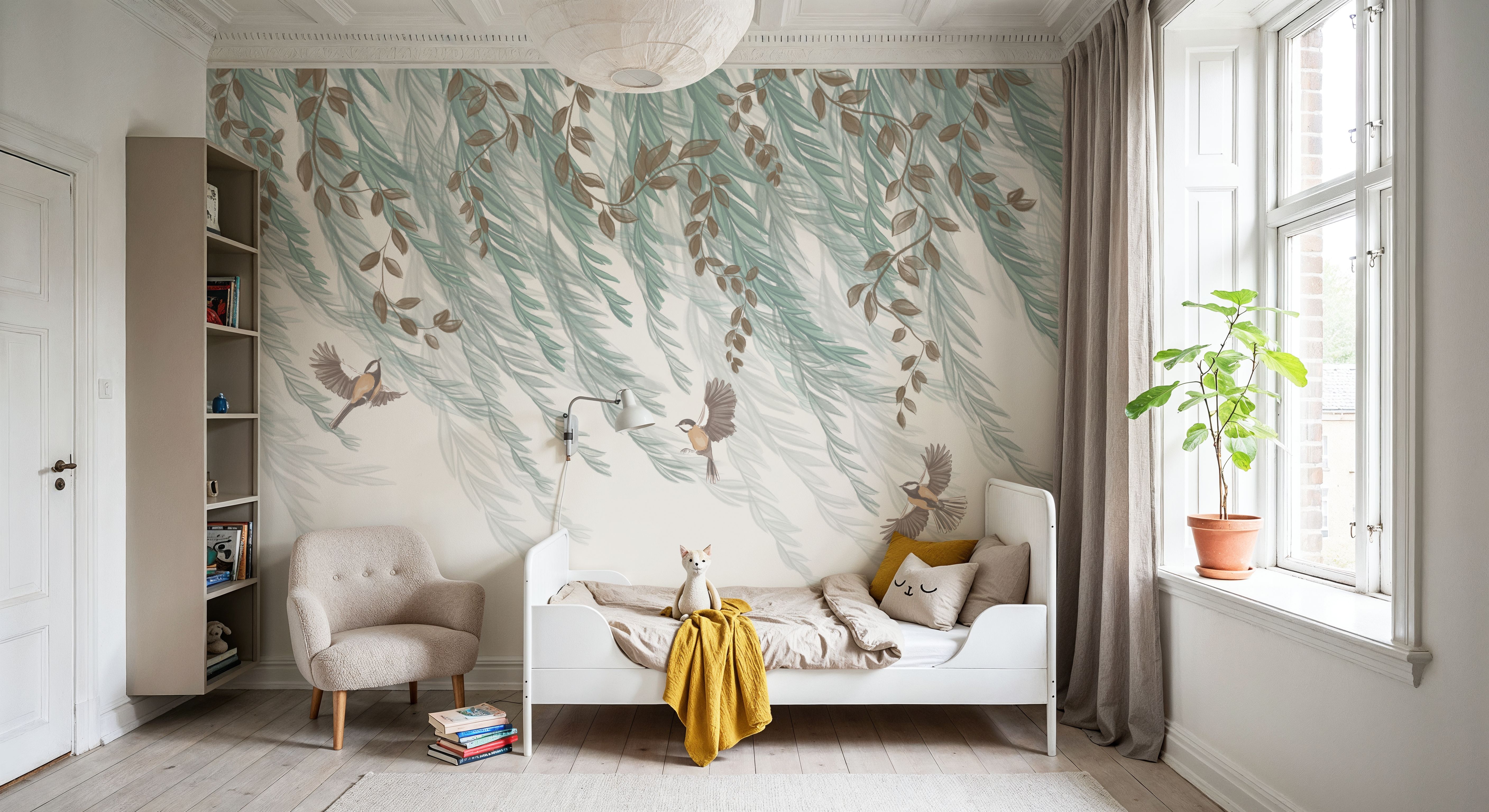 Willow & Birds, White