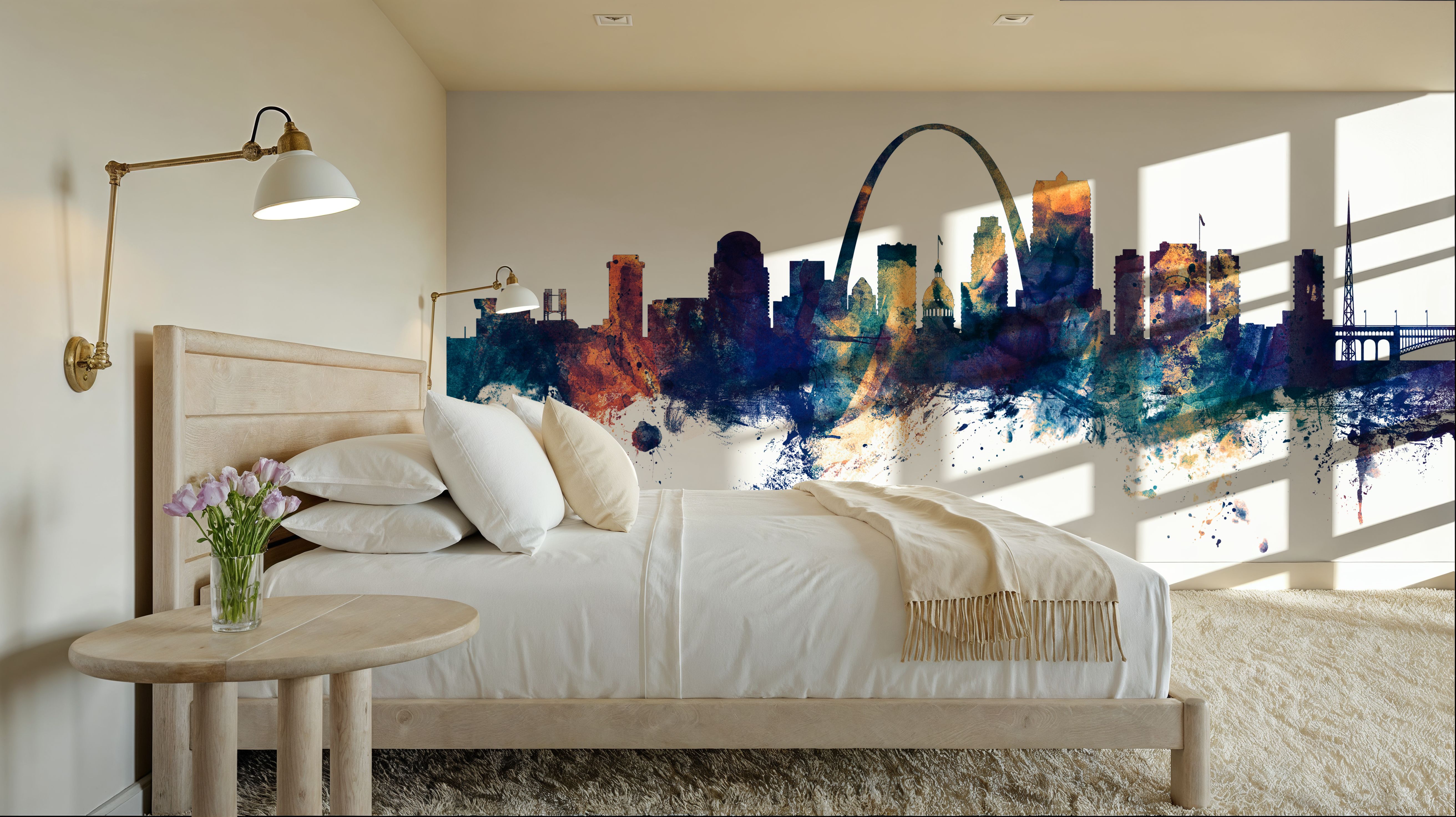 St Louis Missouri Skyline Blue & Bronze