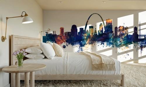 St Louis Missouri Skyline Blue & Bronze