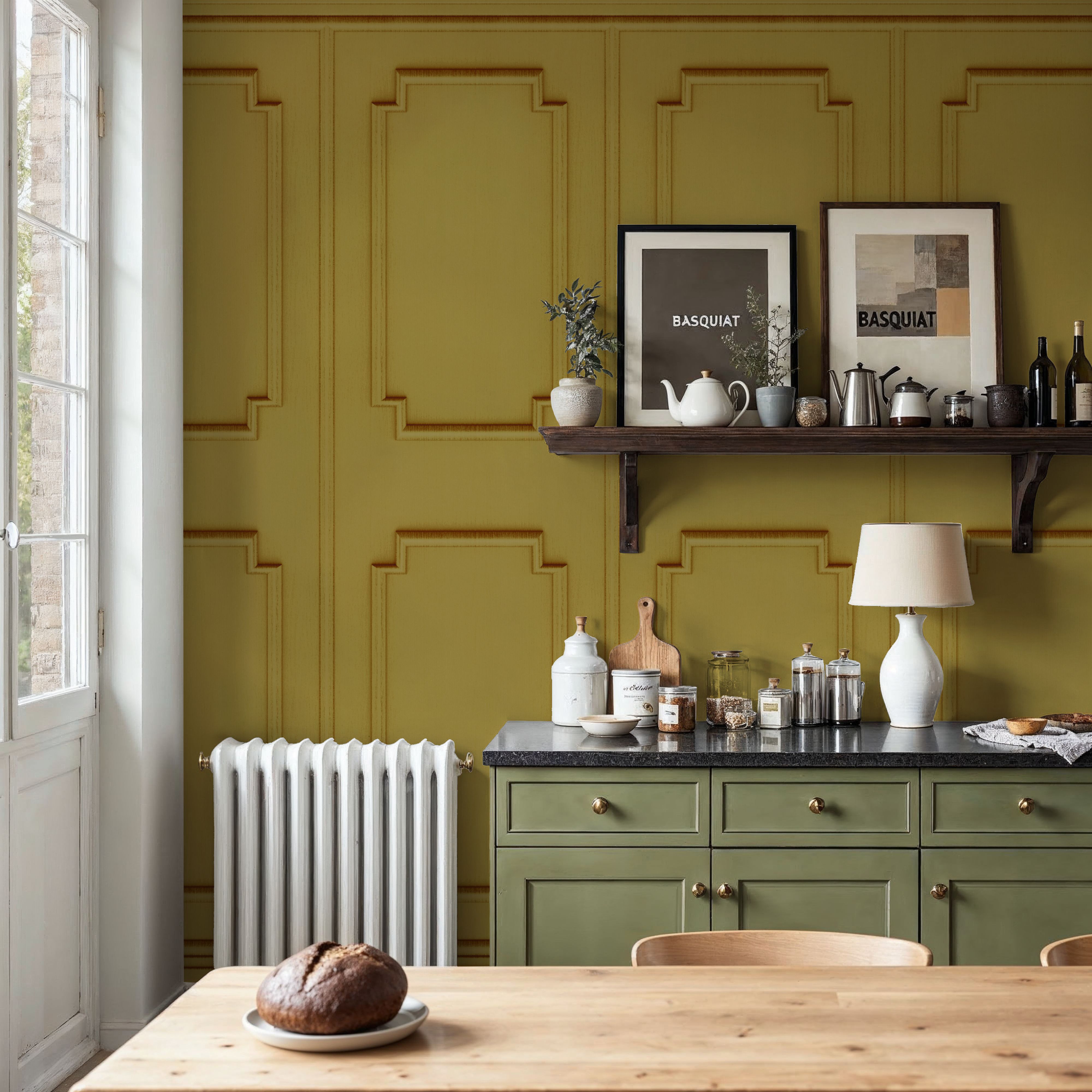 Faux Wall Panel Moulding, Sunflower Yellow