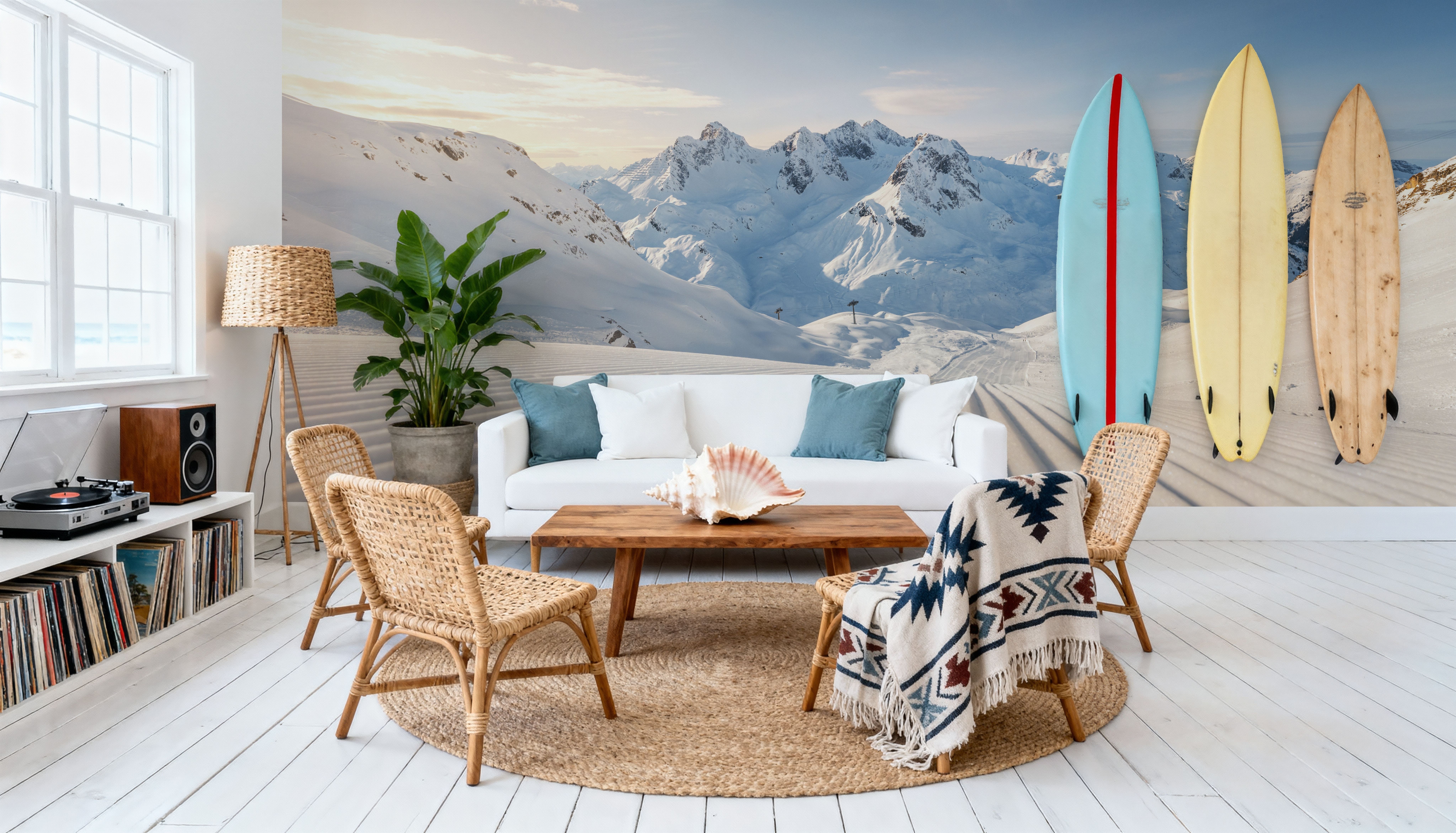 Ski Day, Papel pintado