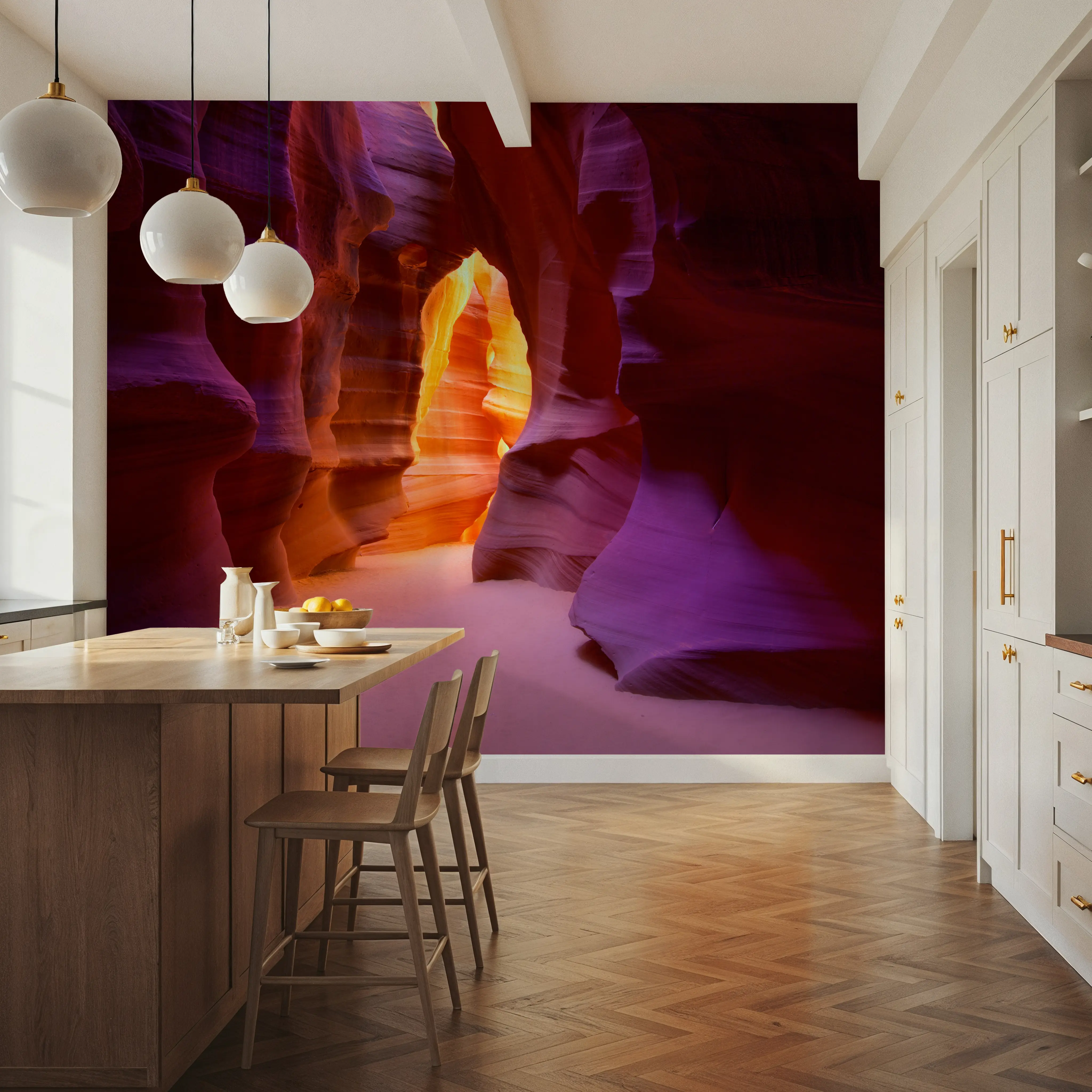 Fotobehang - Antelope Walk - Woestijn Landschappen Mural - Oranje - Gangtrappen - Wallism België - Zelfklevend of Vliesbehang