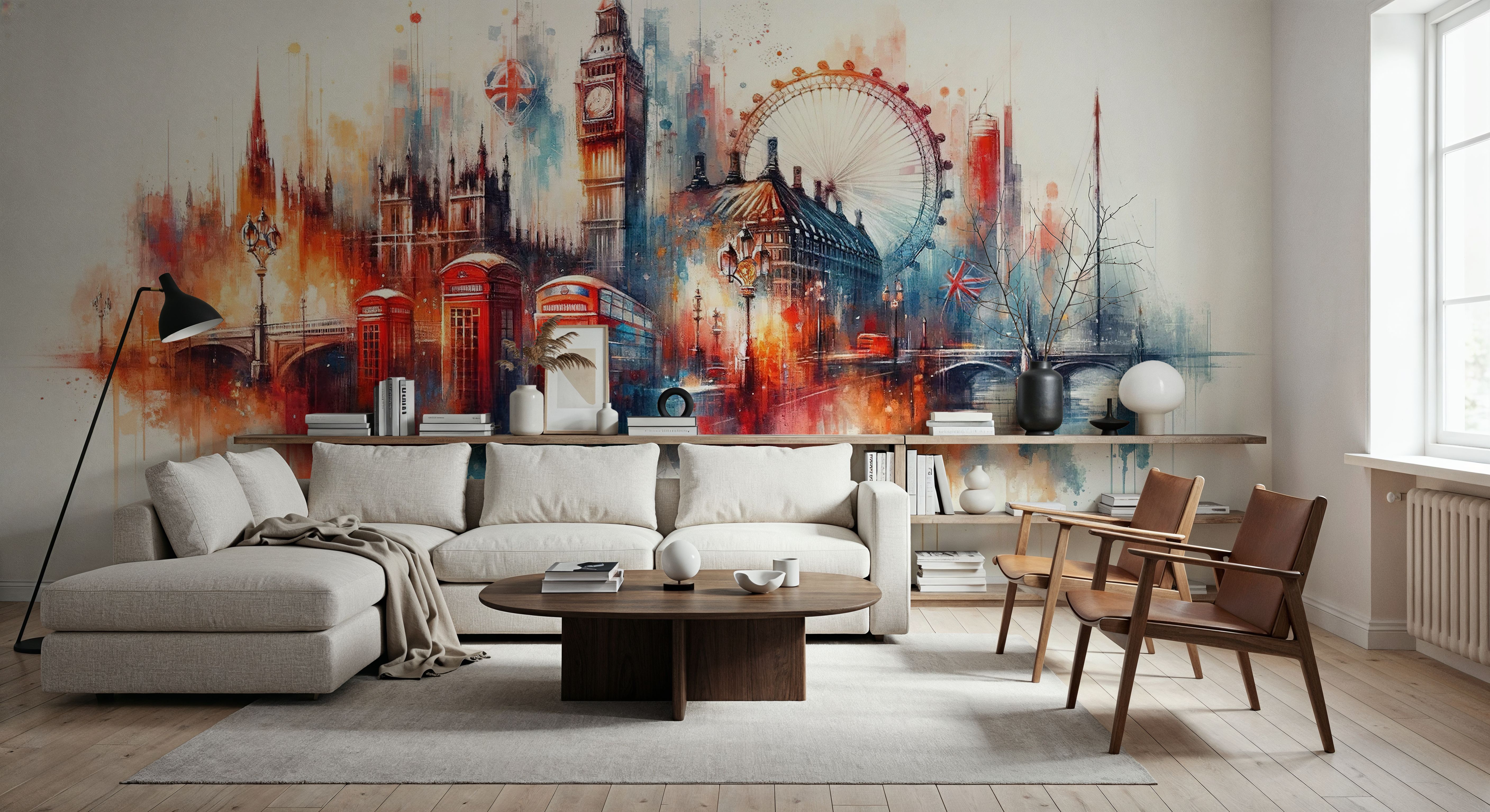 Watercolor London Skyline, Papier peint