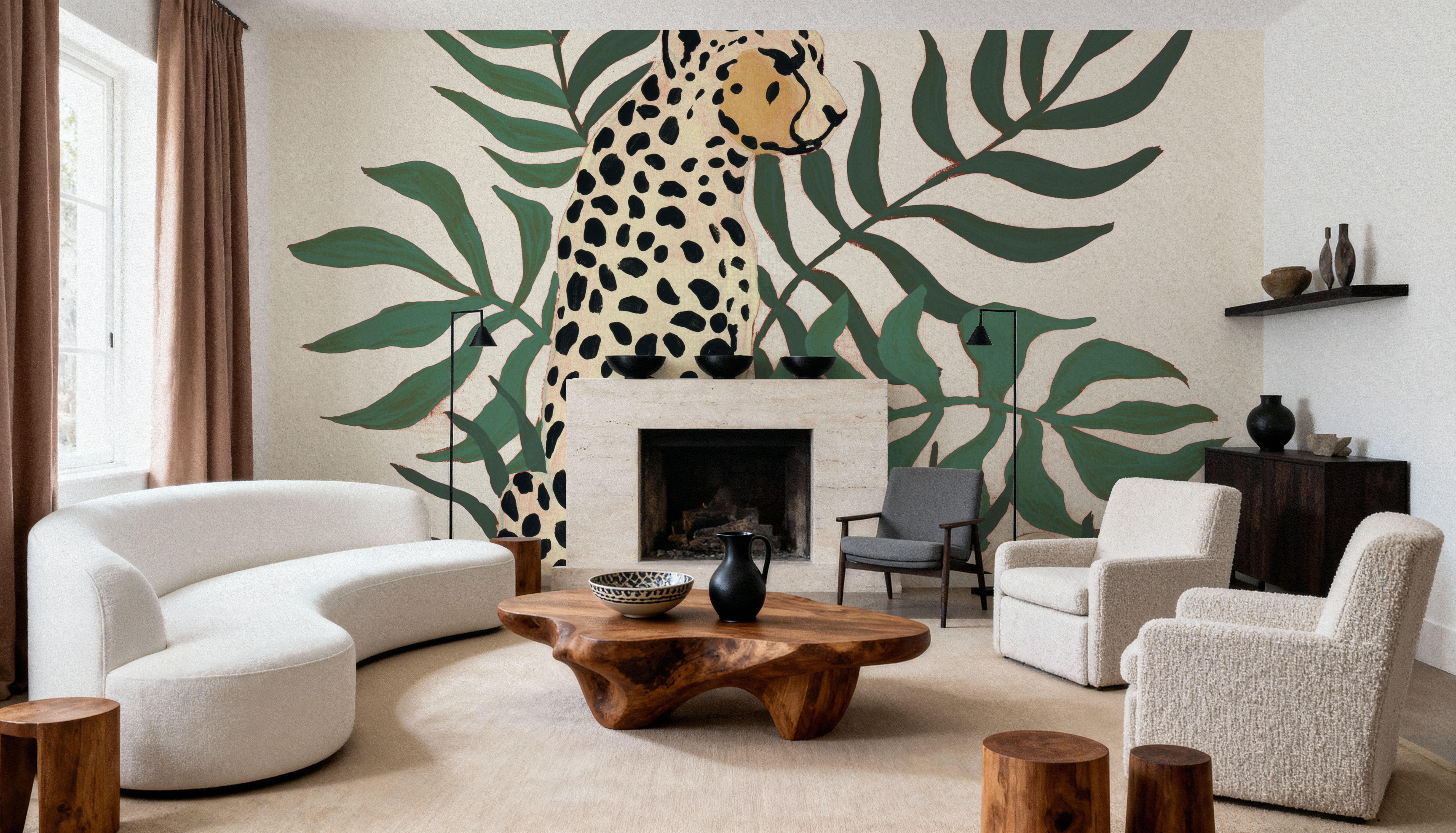 Sitting Cheetah Cream