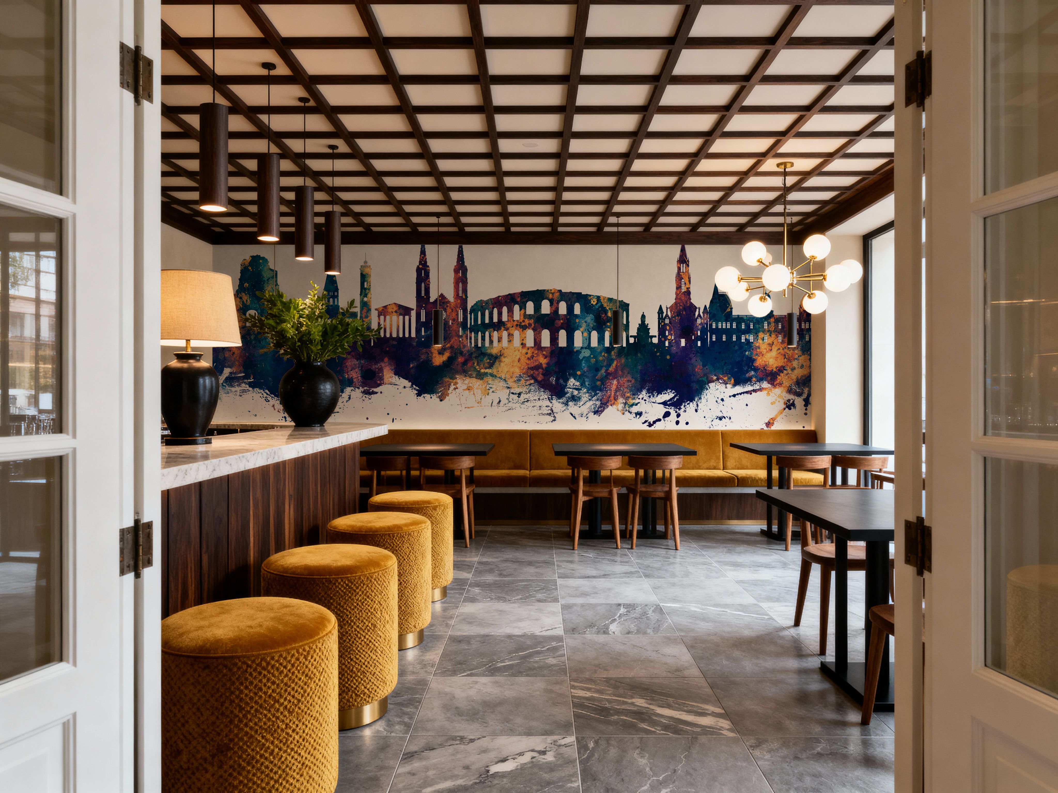 Nîmes France Skyline Blue & Bronze