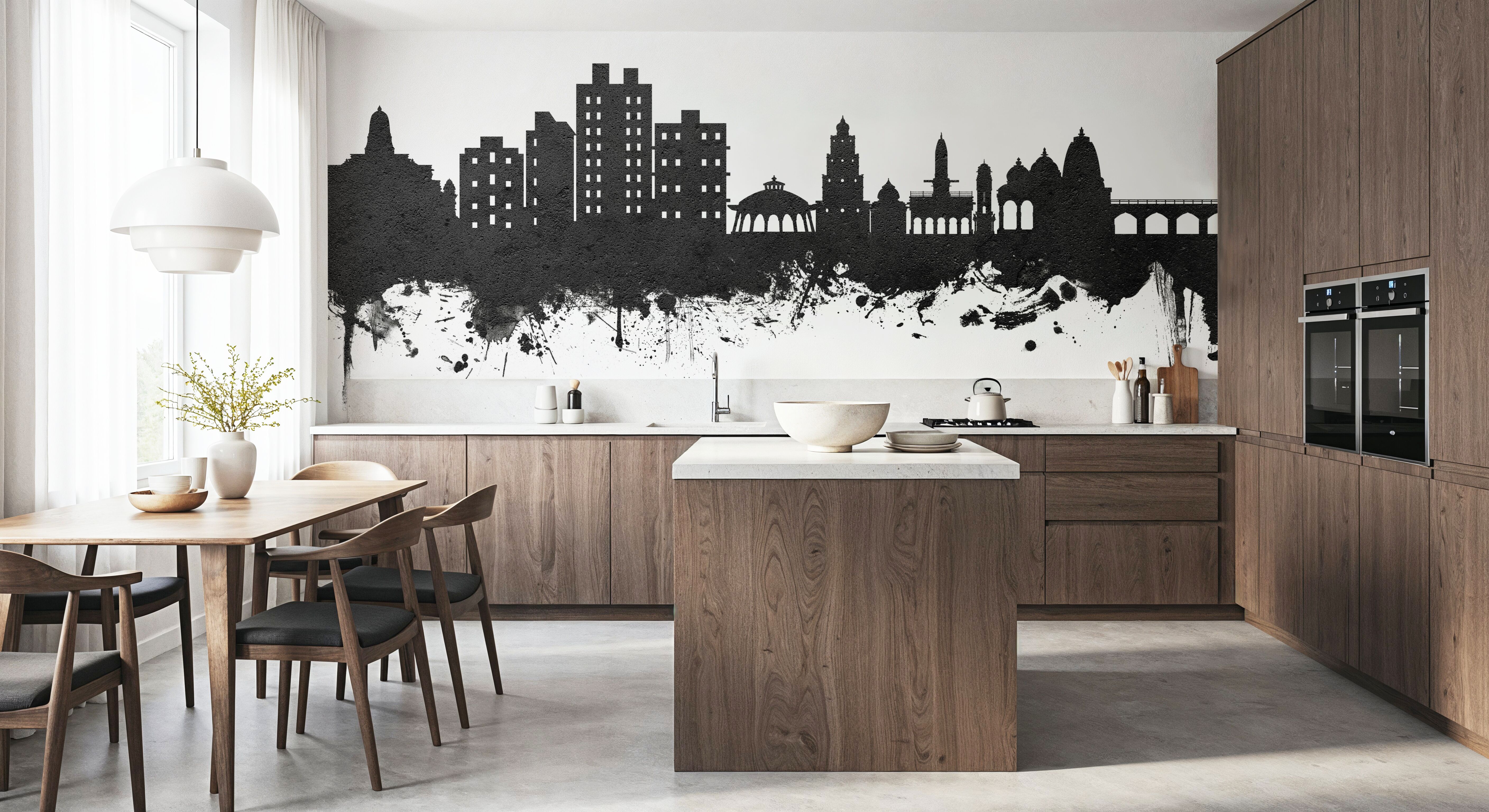 Nashik India Skyline Black & White